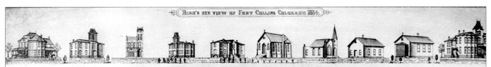 BIRDS EYE VIEW OF FORT COLLINS 1884