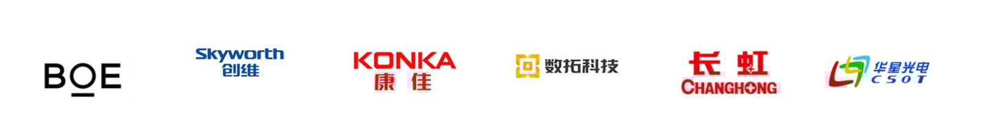 Strategic panel partners including BOE, CSOT, and Skyworth for ClaraTech industrial displays.