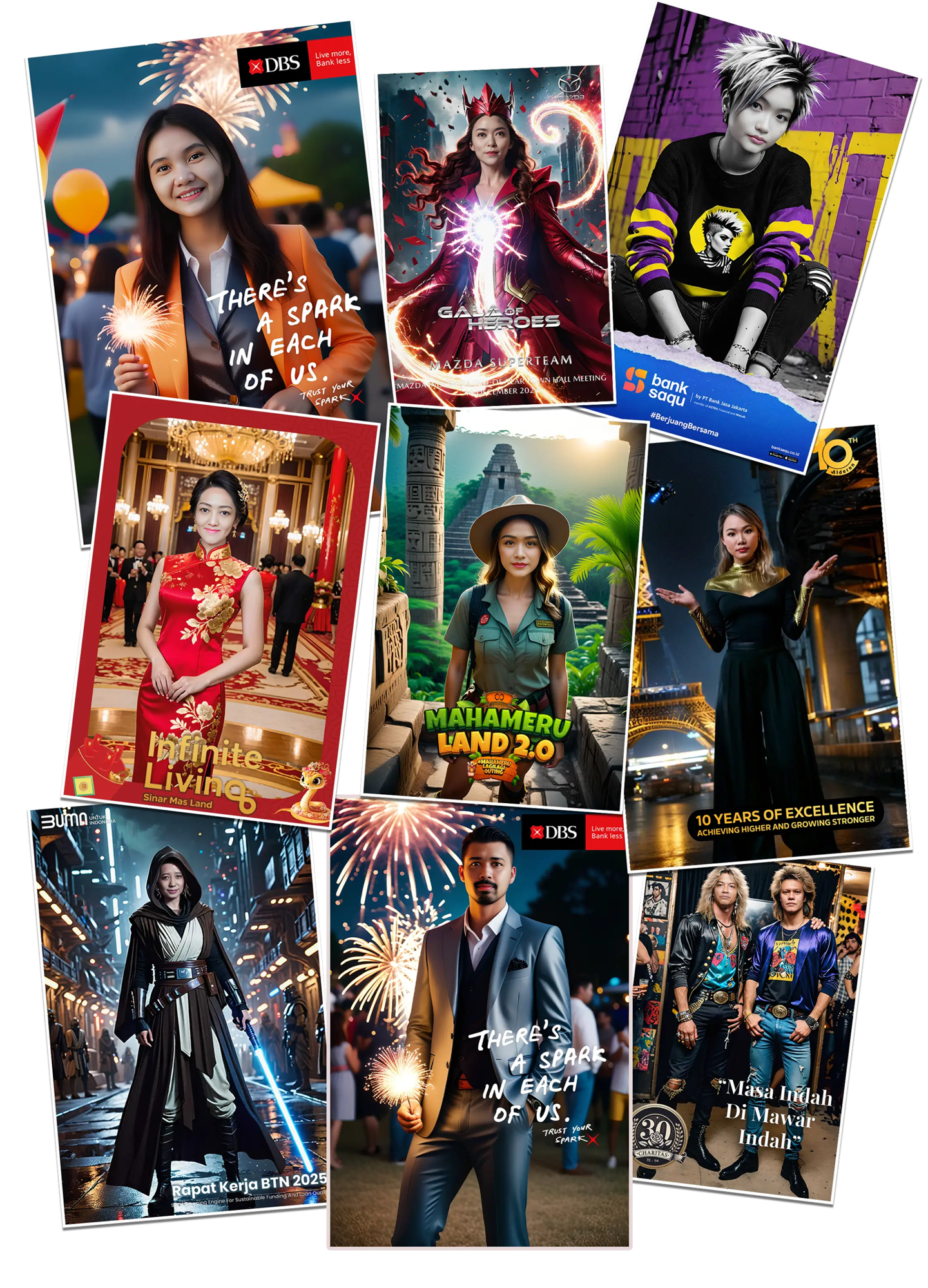 Photobooth AI result using magic mirror photobooth in Jakarta by sewaingame studio