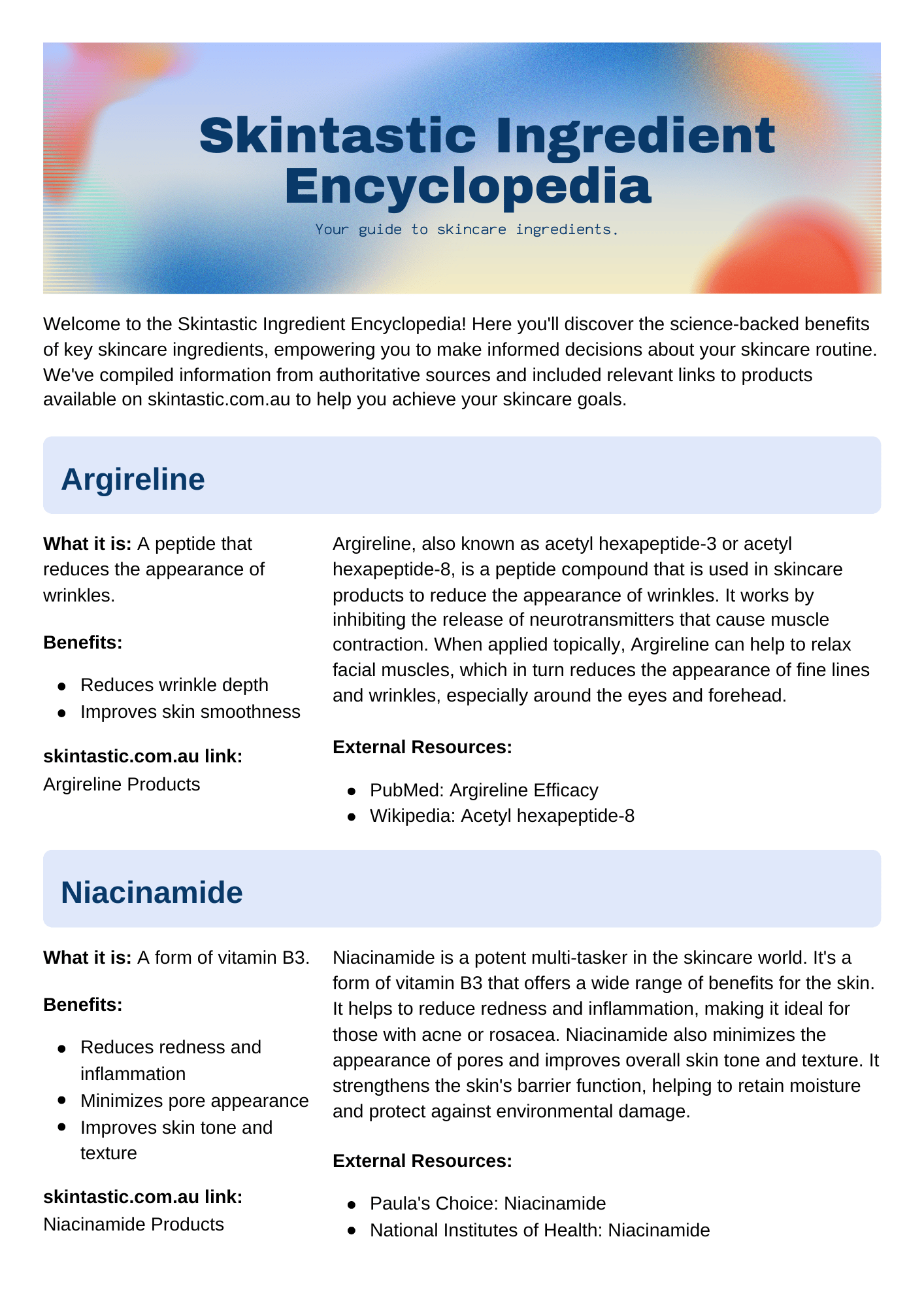 Skintastic Ingredient a flyer for a skin care product