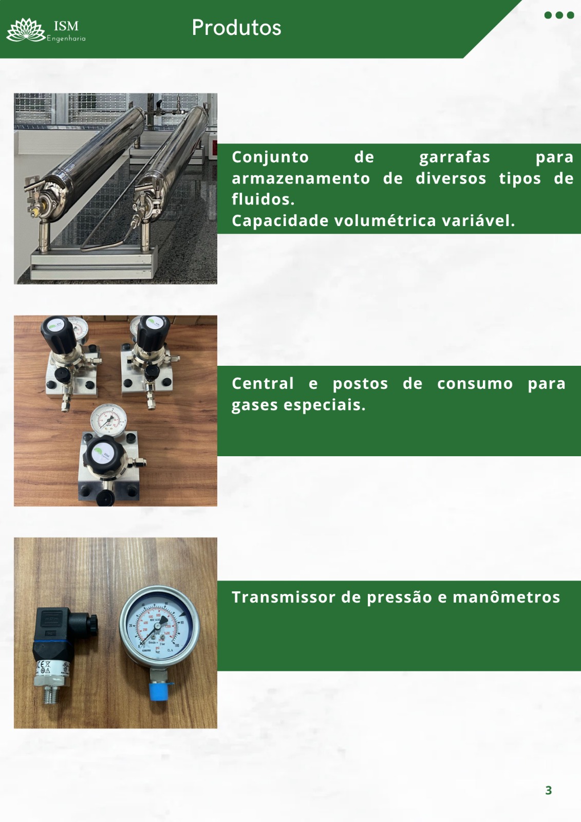 Industrial gas storage cylinders, pressure transmitters, and gauges for fluid management systems.