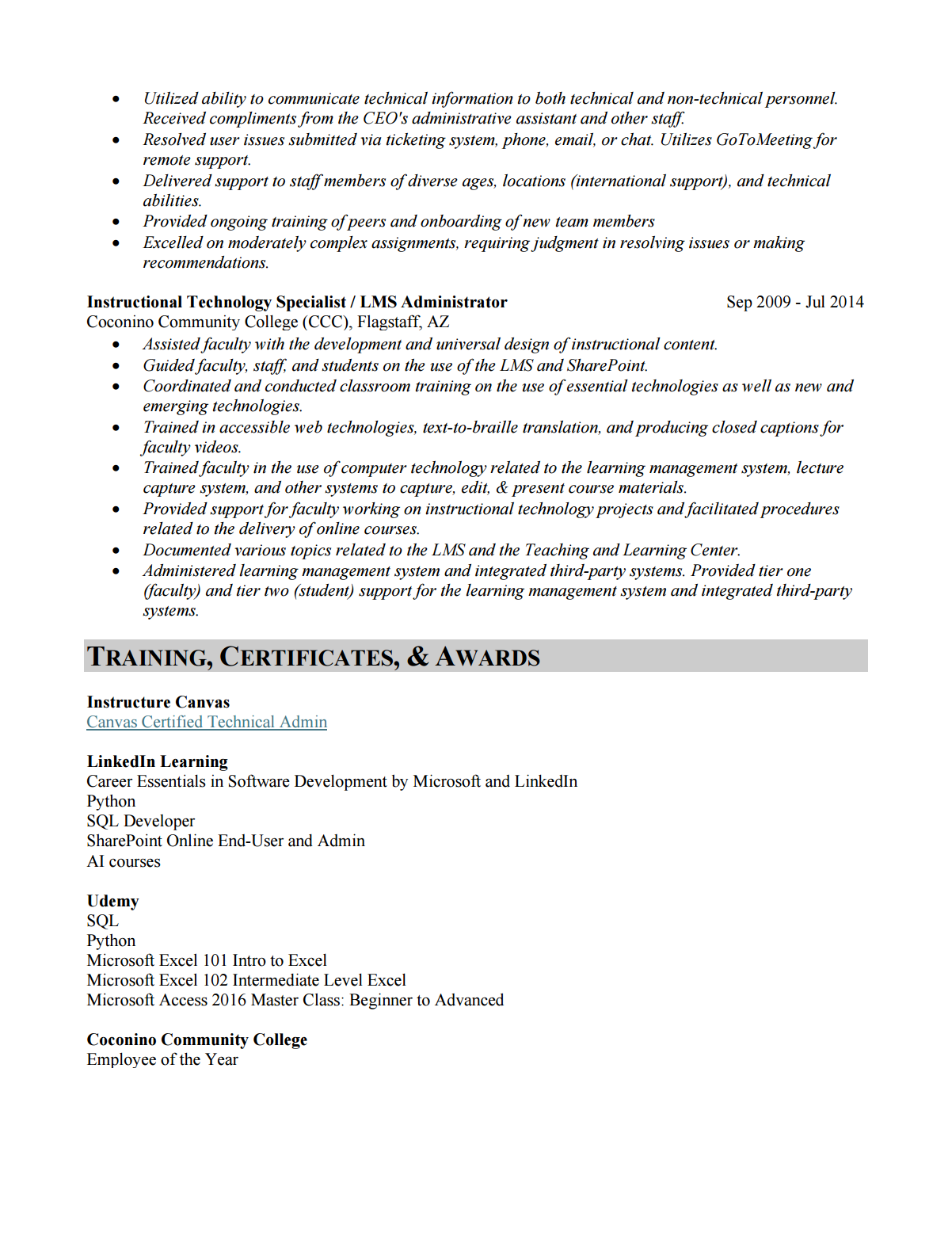 resume page 2