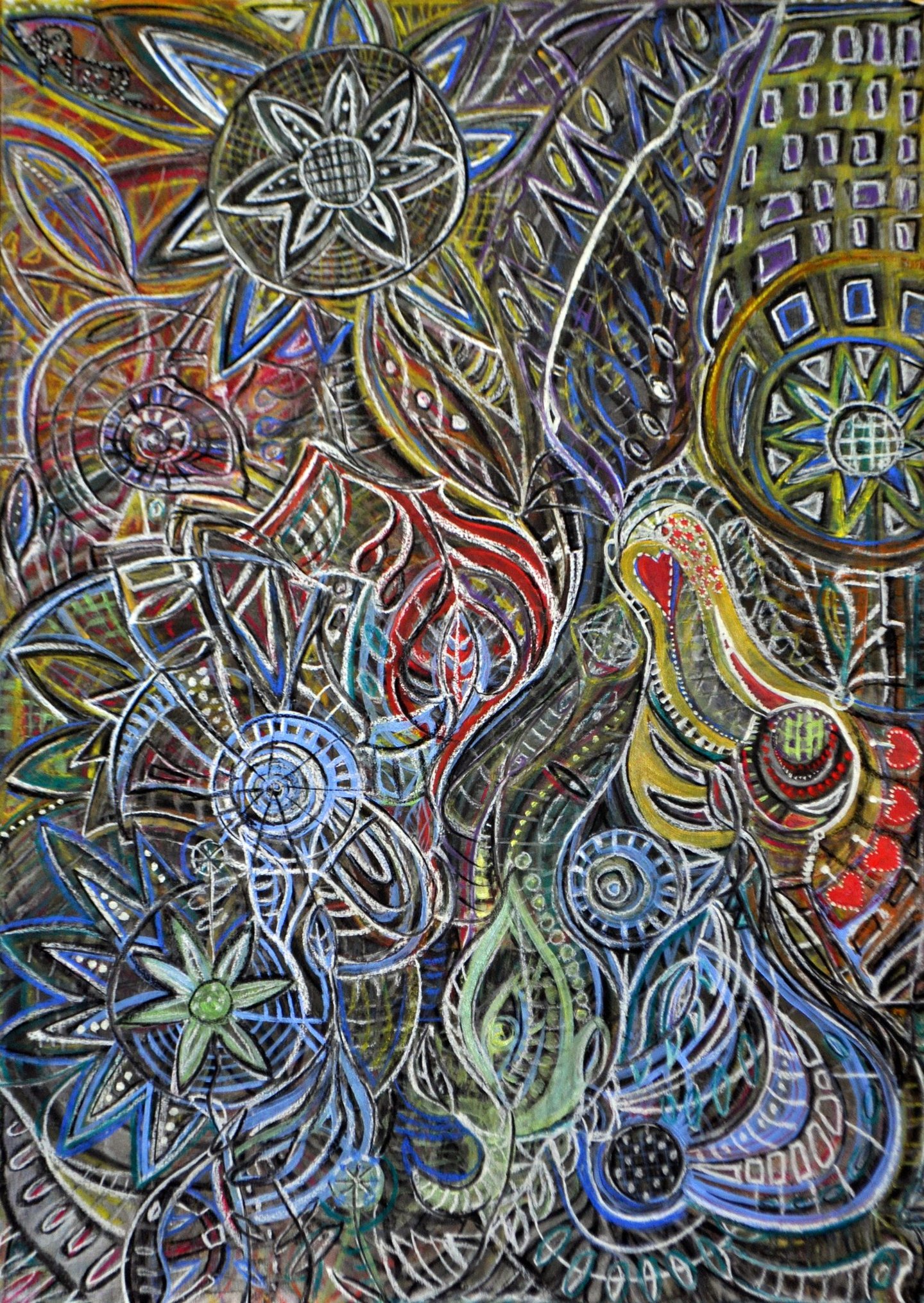 "Corn Flower" A Pastel Drawing by Artist Kristina Lee, 2014