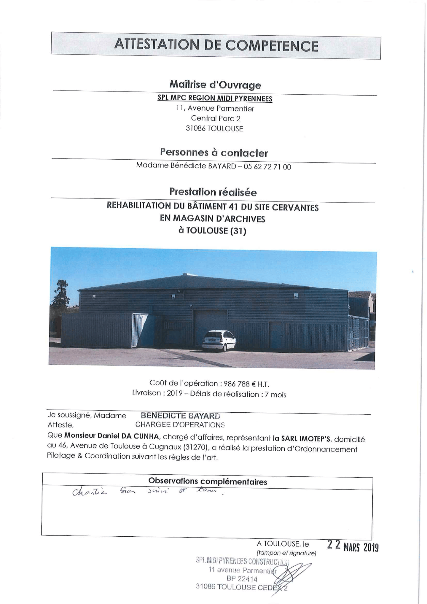 Création d'un locale archives pour la ville de Toulouse