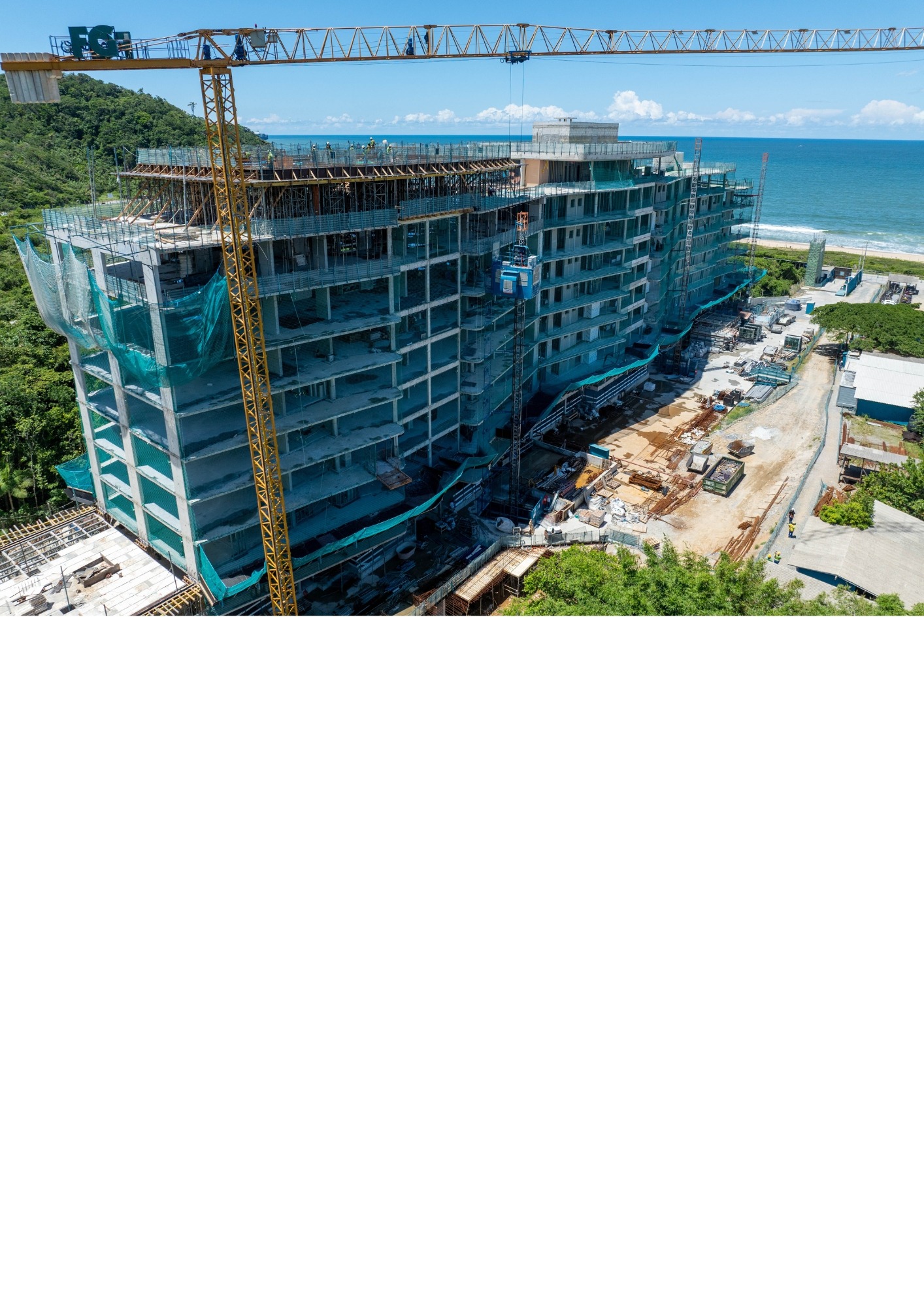 Empreendimento Scenarium, da Construtora FG, em fase de obras, no bairro Praia Brava de Itajaí.
