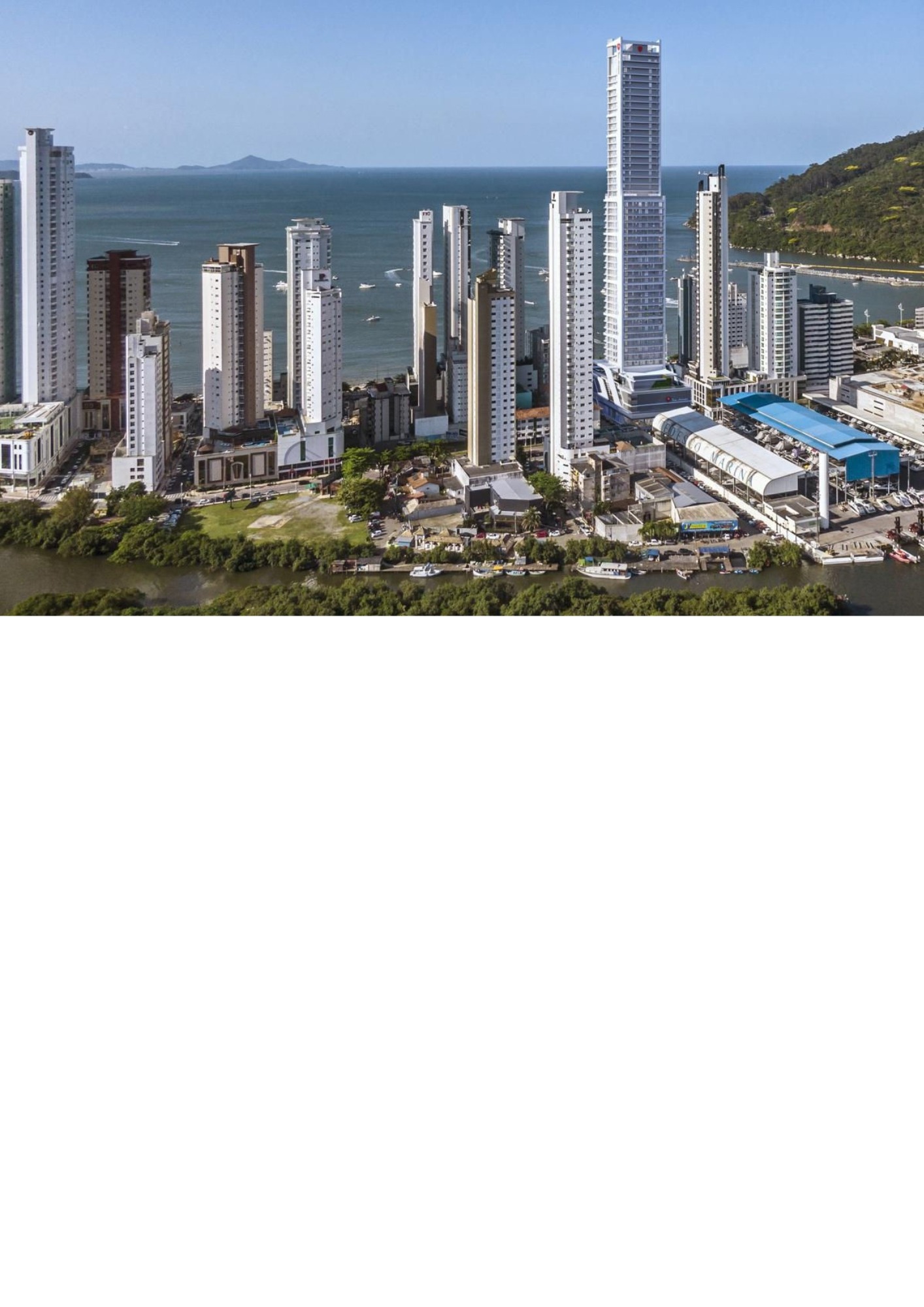 Foto da Barra Sul em Balneário Camboriú, com destaque ao Tonino Lamborghini, da Construtora Embraed.