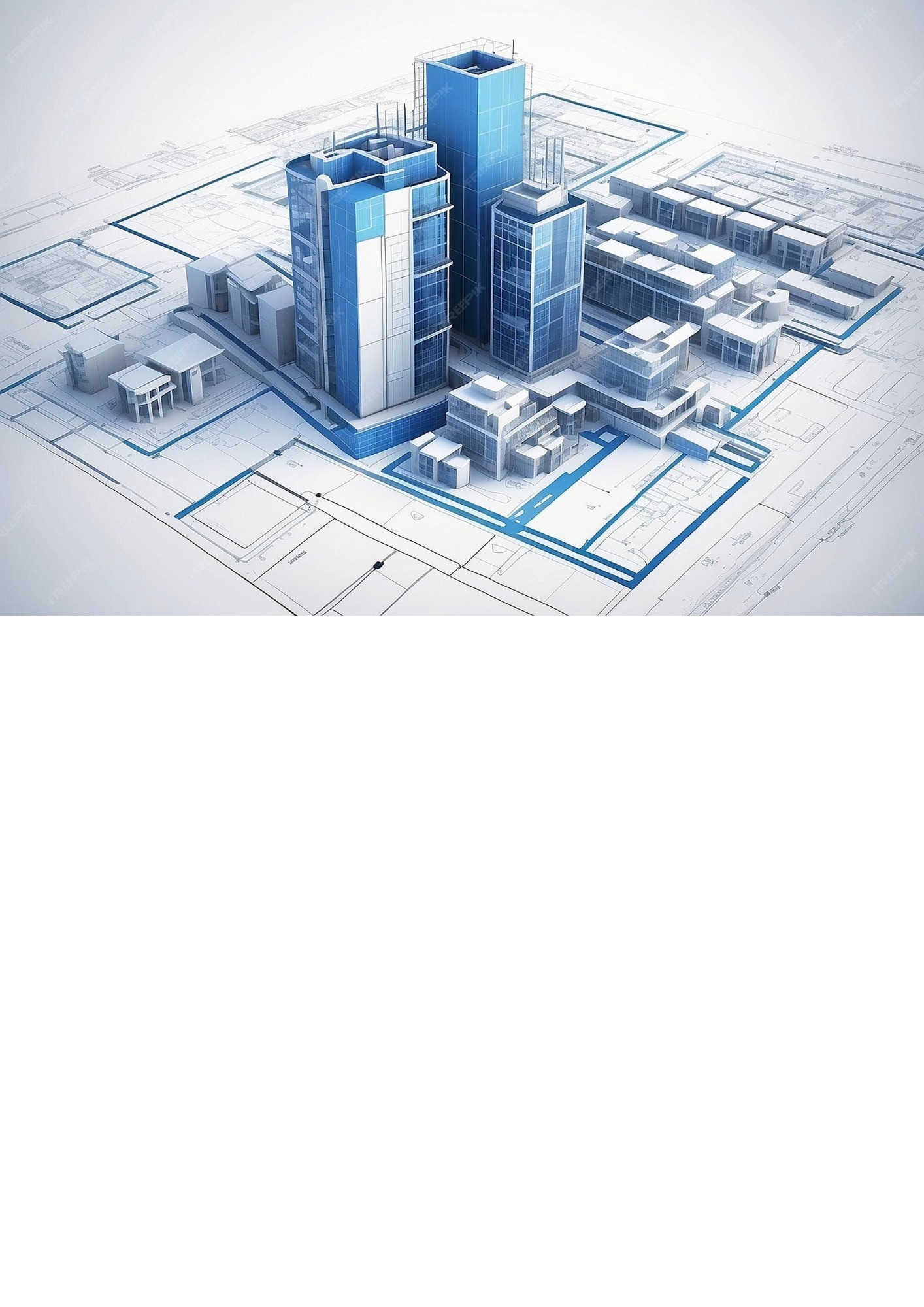 Imagem do projeto arquitetônico de um edifício.