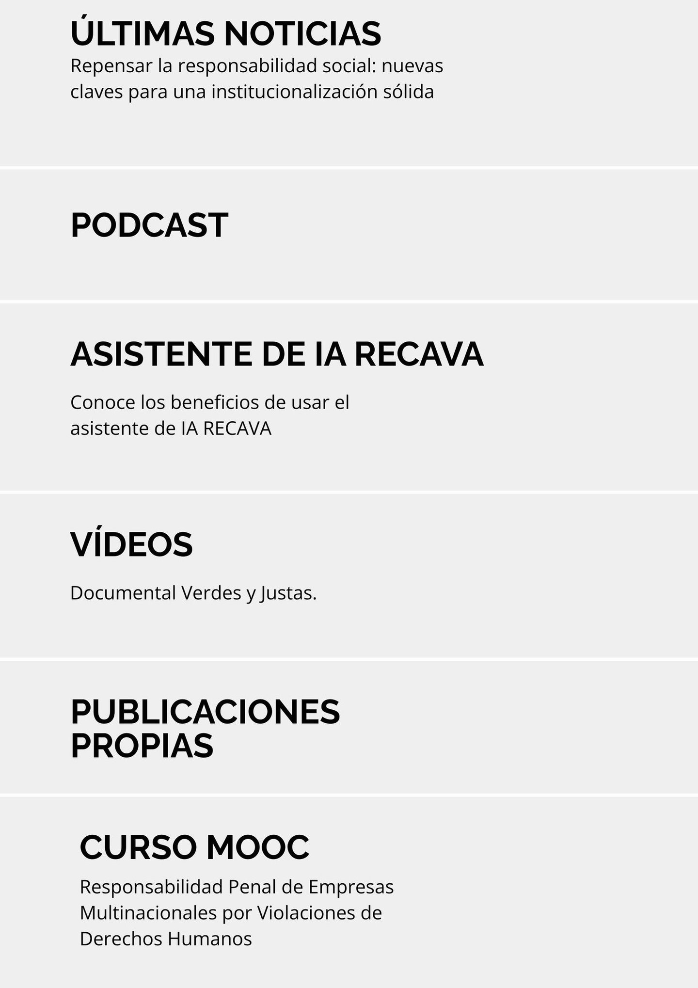 LIST OF THINGS-CATEGORIES
