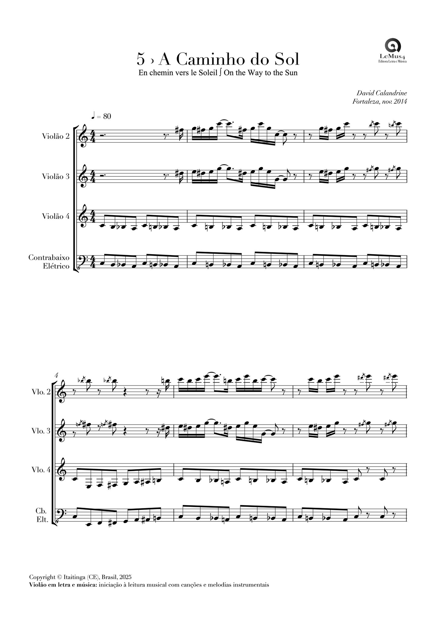 Imagem: parte completa de "A caminho do Sol" do livro "violão em letra e música".