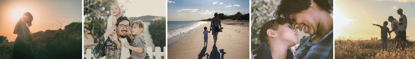 collage of images representing parents and families