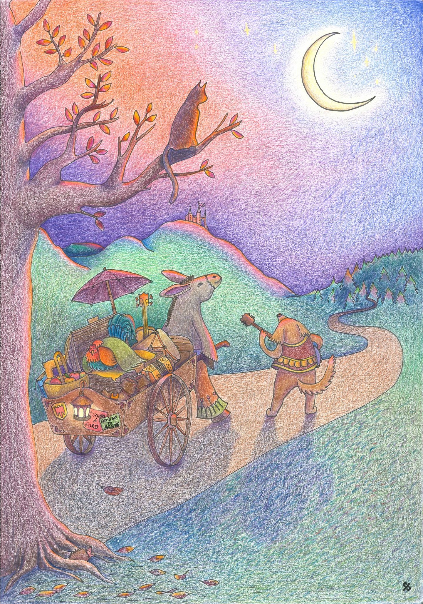 Illustration crayon de couleur contrepartie Tout un Tas de Trucs