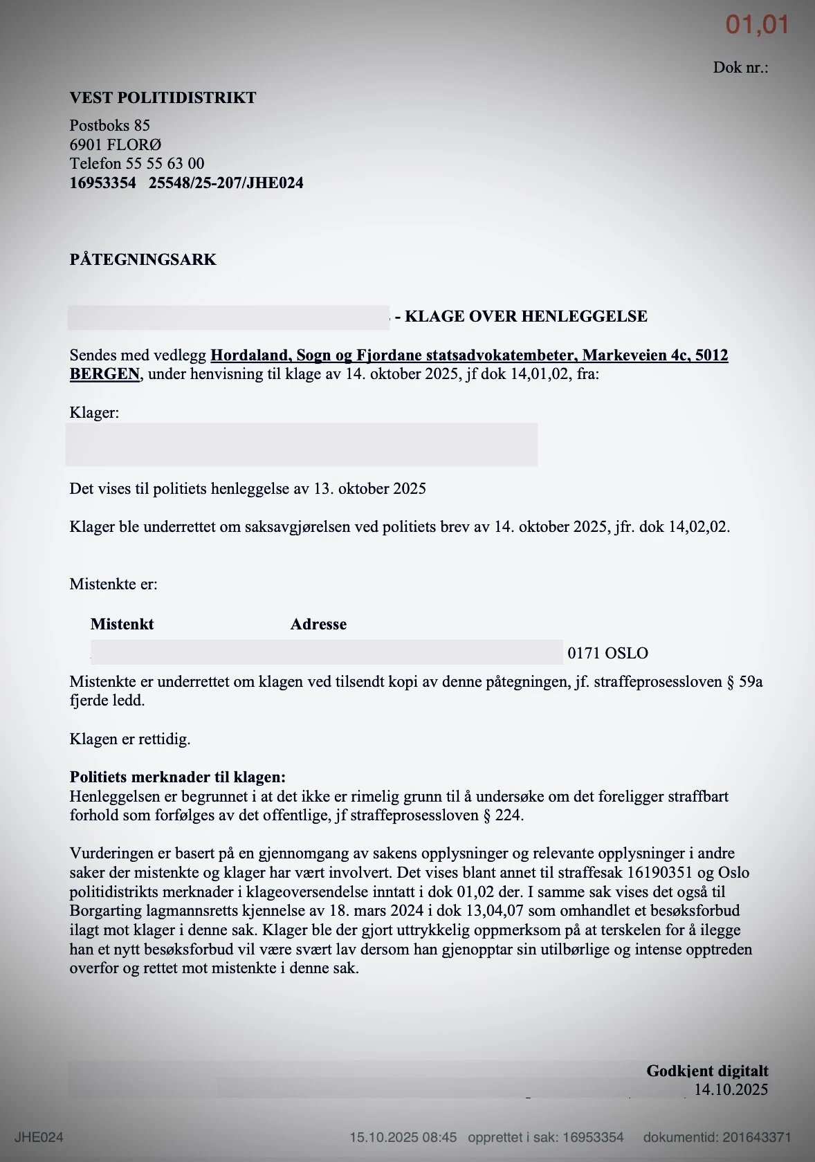 Zainab Abdulkarim, Vest Police, Oslo Police - smuggling cases, Norway 