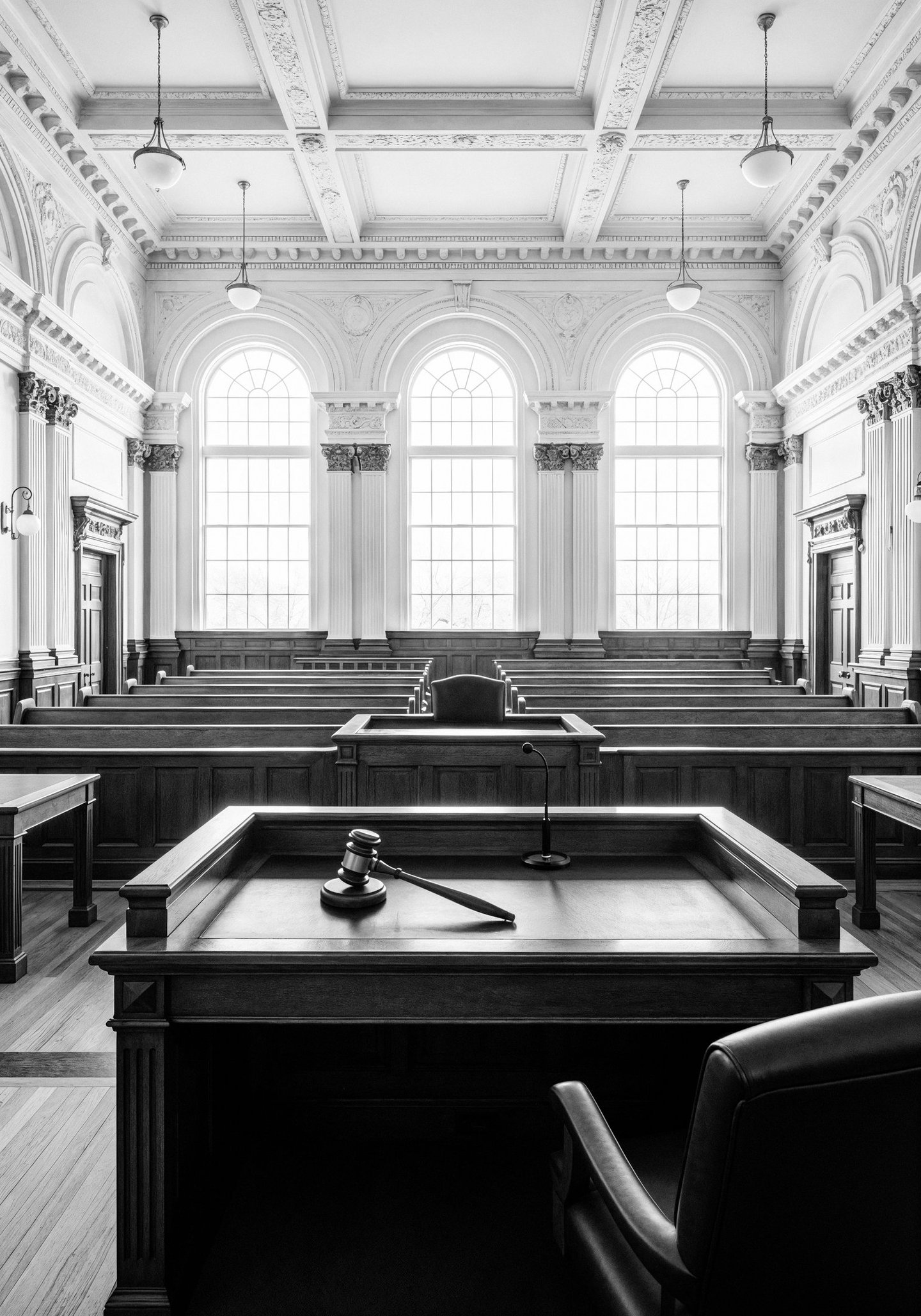 Sala judicial y tribunal representando procedimientos legales y defensa jurídica en Canarias
