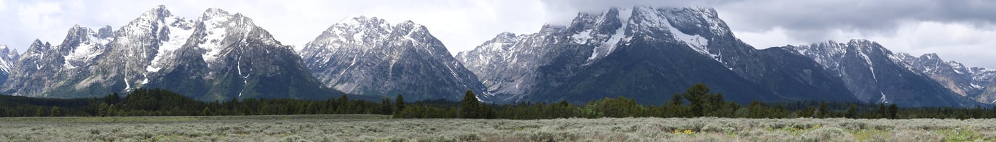 panorama of grand tetons