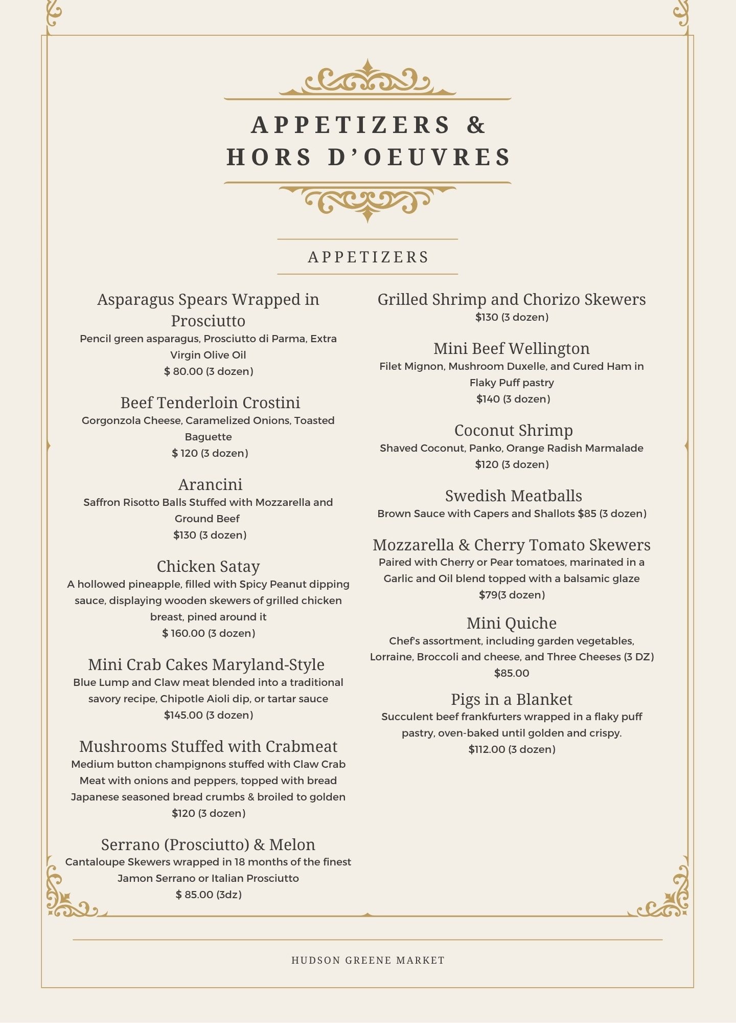 hudson greene market catering appetizers Hors d'oeuvres