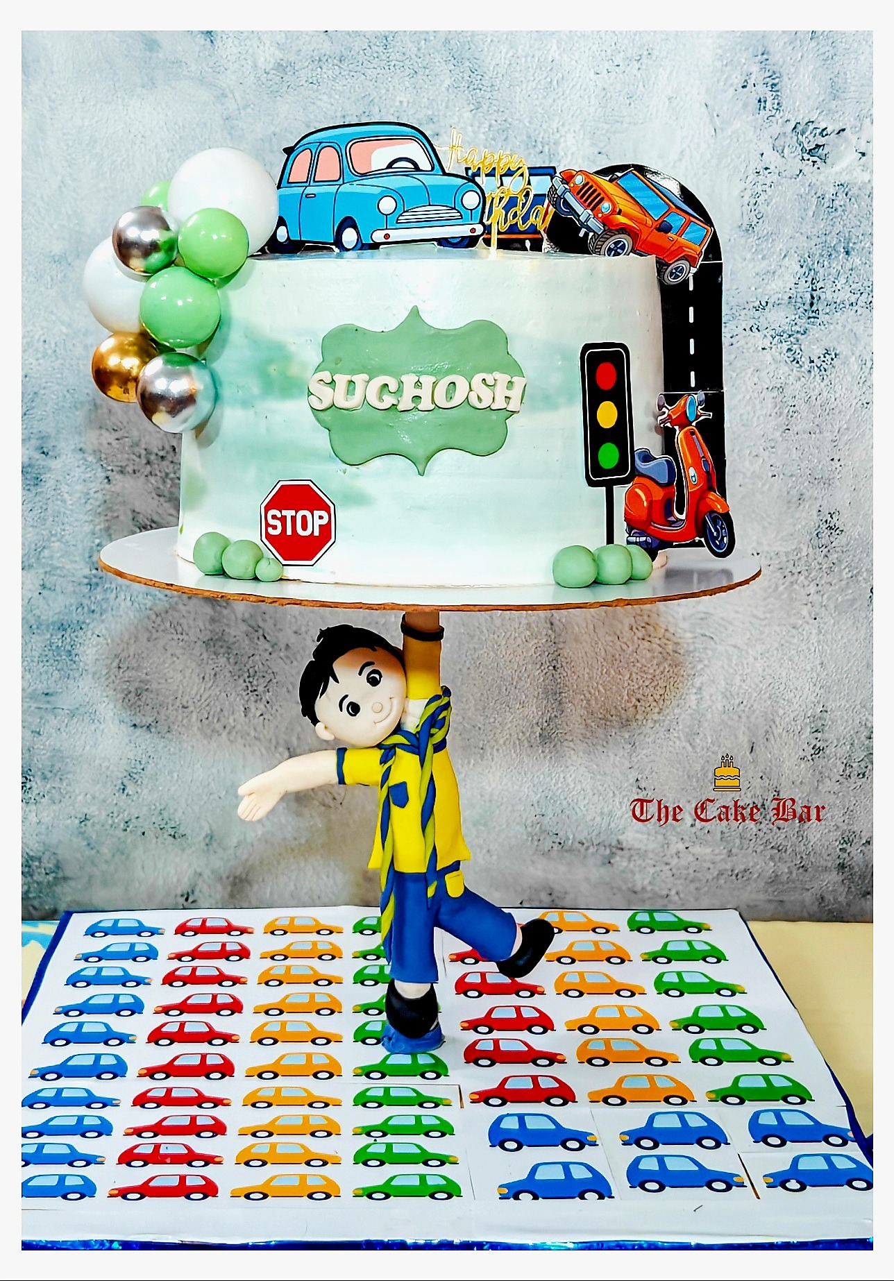 Creative anti-gravity cake with floating design in Bengaluru by home baker