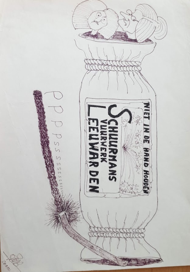 a drawing of a bottle of wine with a bottle of wine