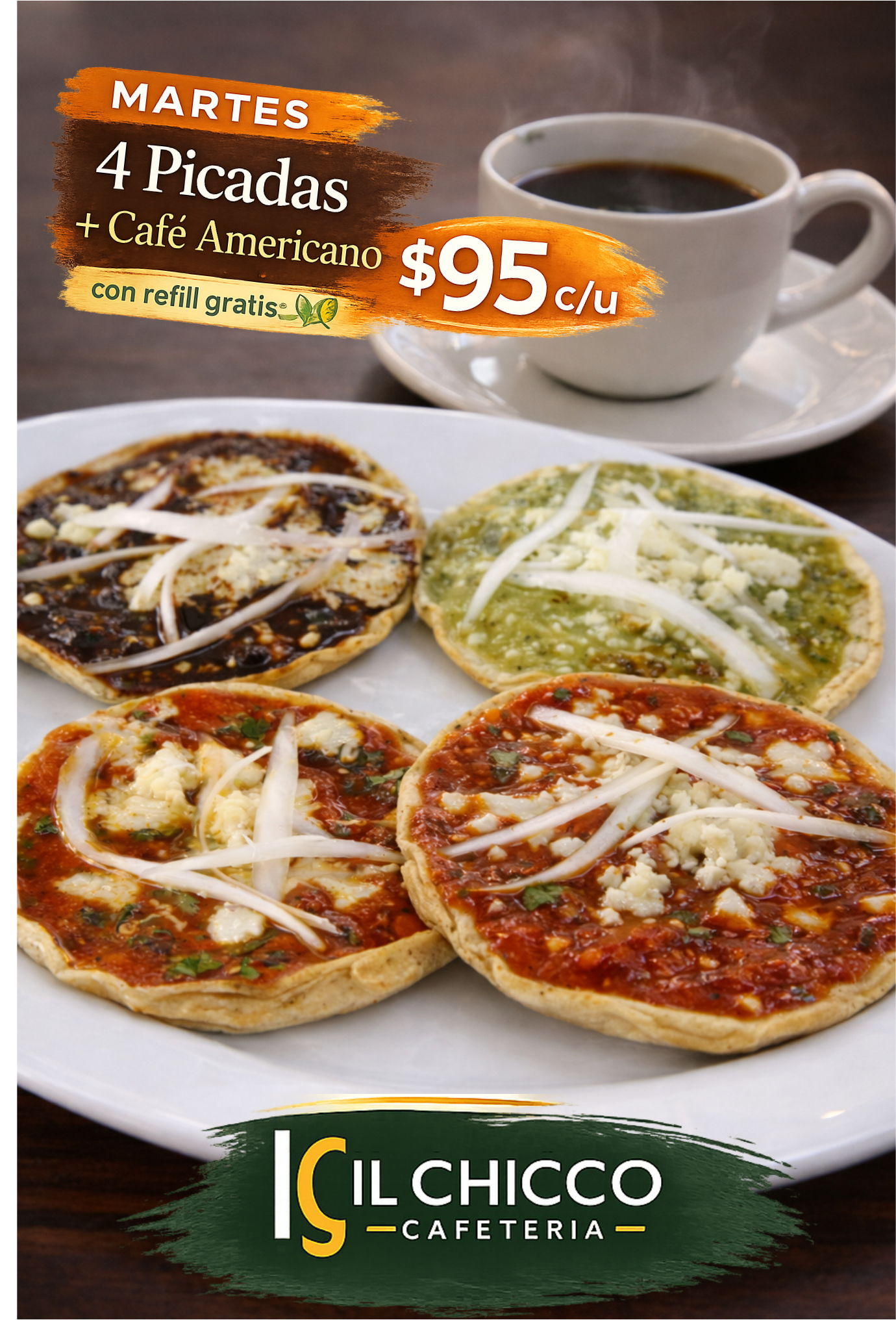 Desayuno económico con sabor tradicional y servicio constante en IL CHICCO.