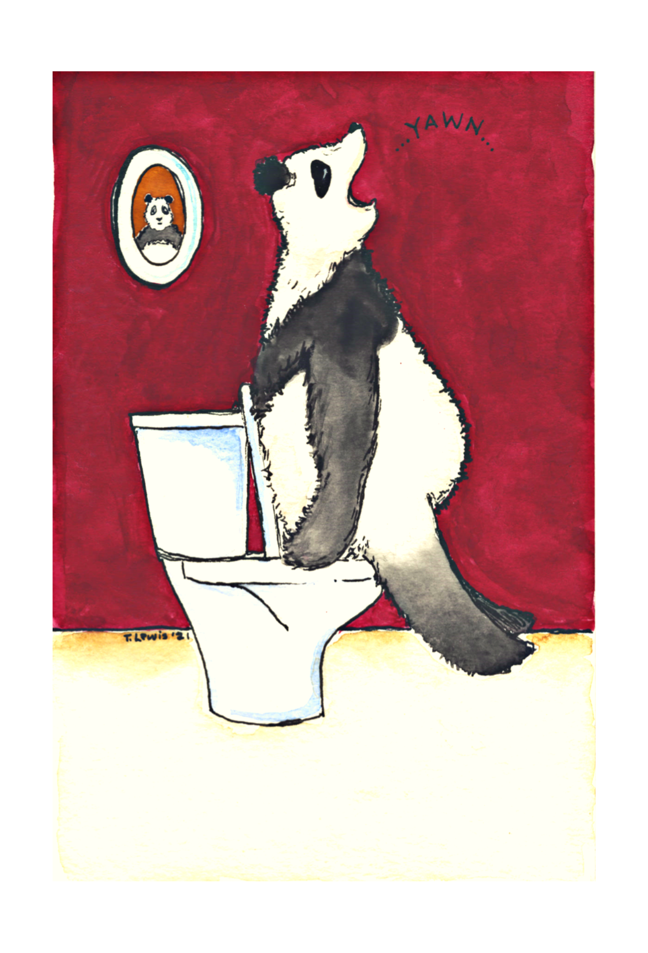 a panda bear sitting on a toilet seat