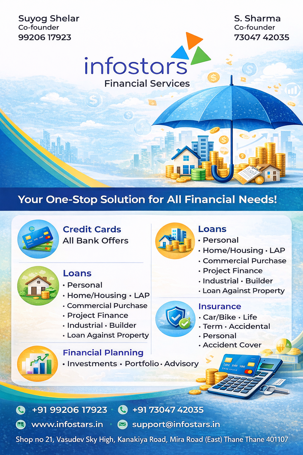 a flyer for a financial services business