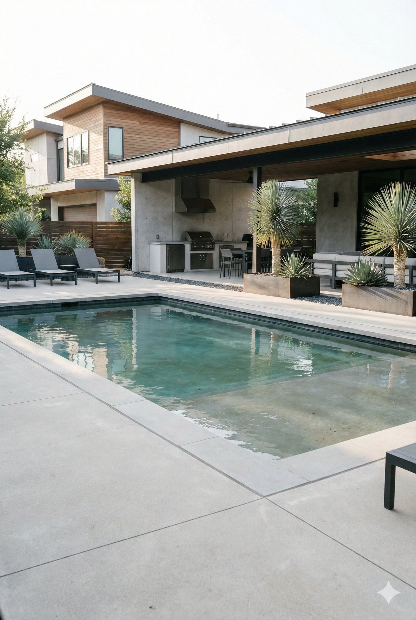 Pool with cloudy water just before troubleshooting service in Austin, Texas