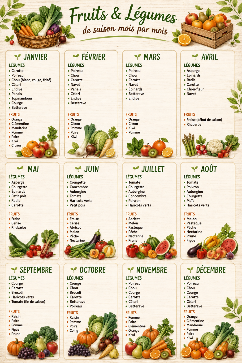 “Panier de fruits et légumes de saison frais – Panier Naturel”