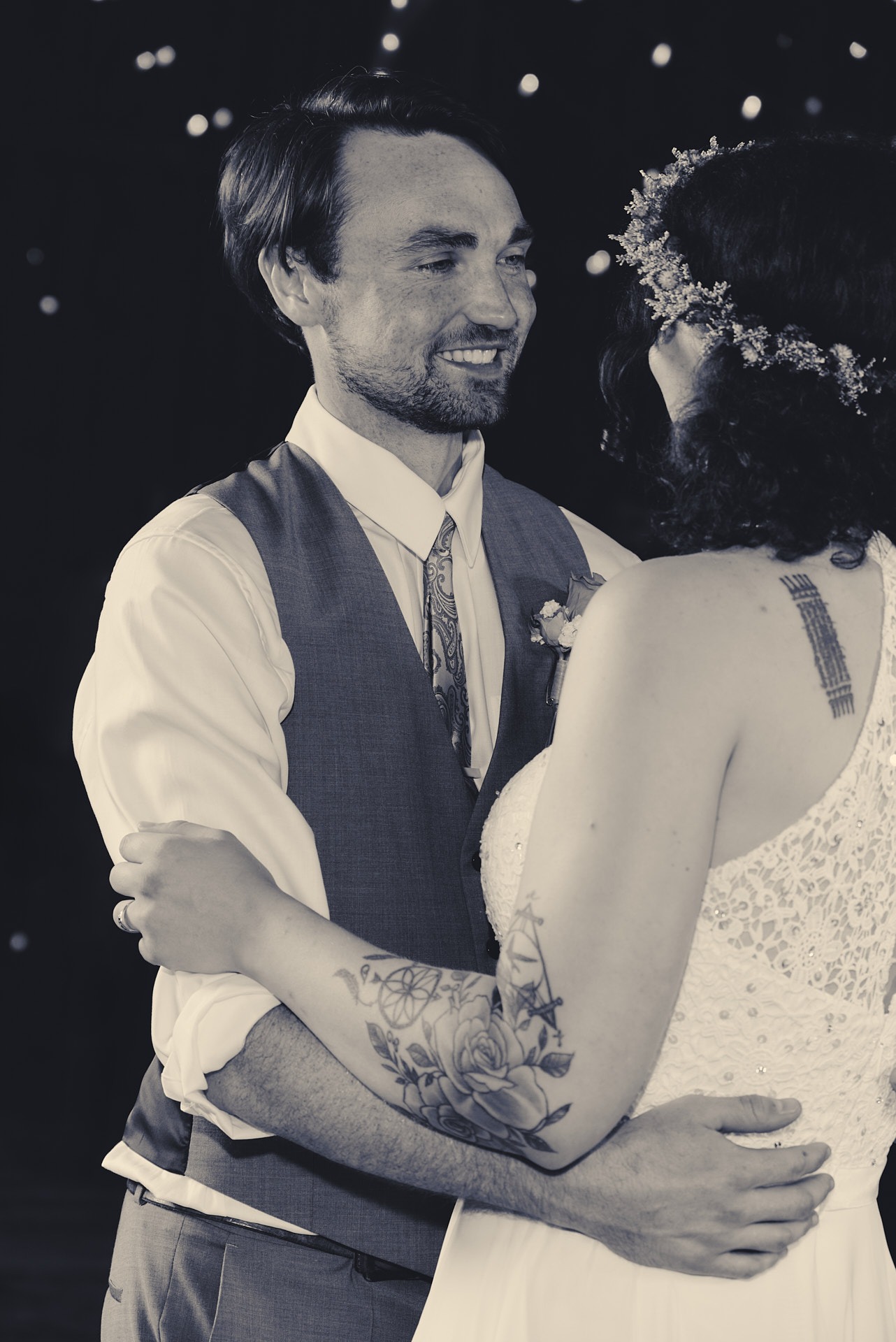 a bride and groom dancing at their wedding reception