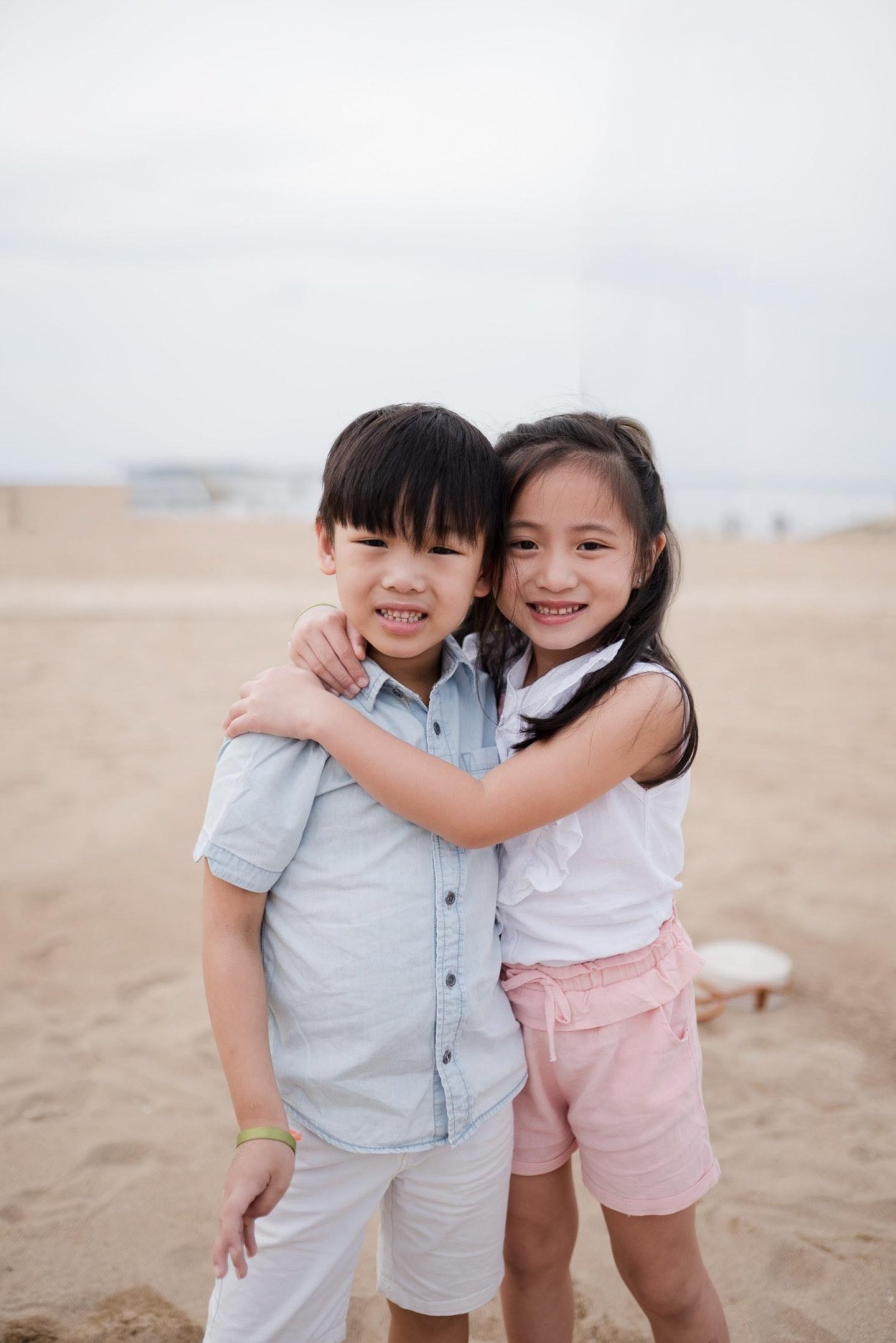Children portrait during a beach family photography session at The Laguna Bali