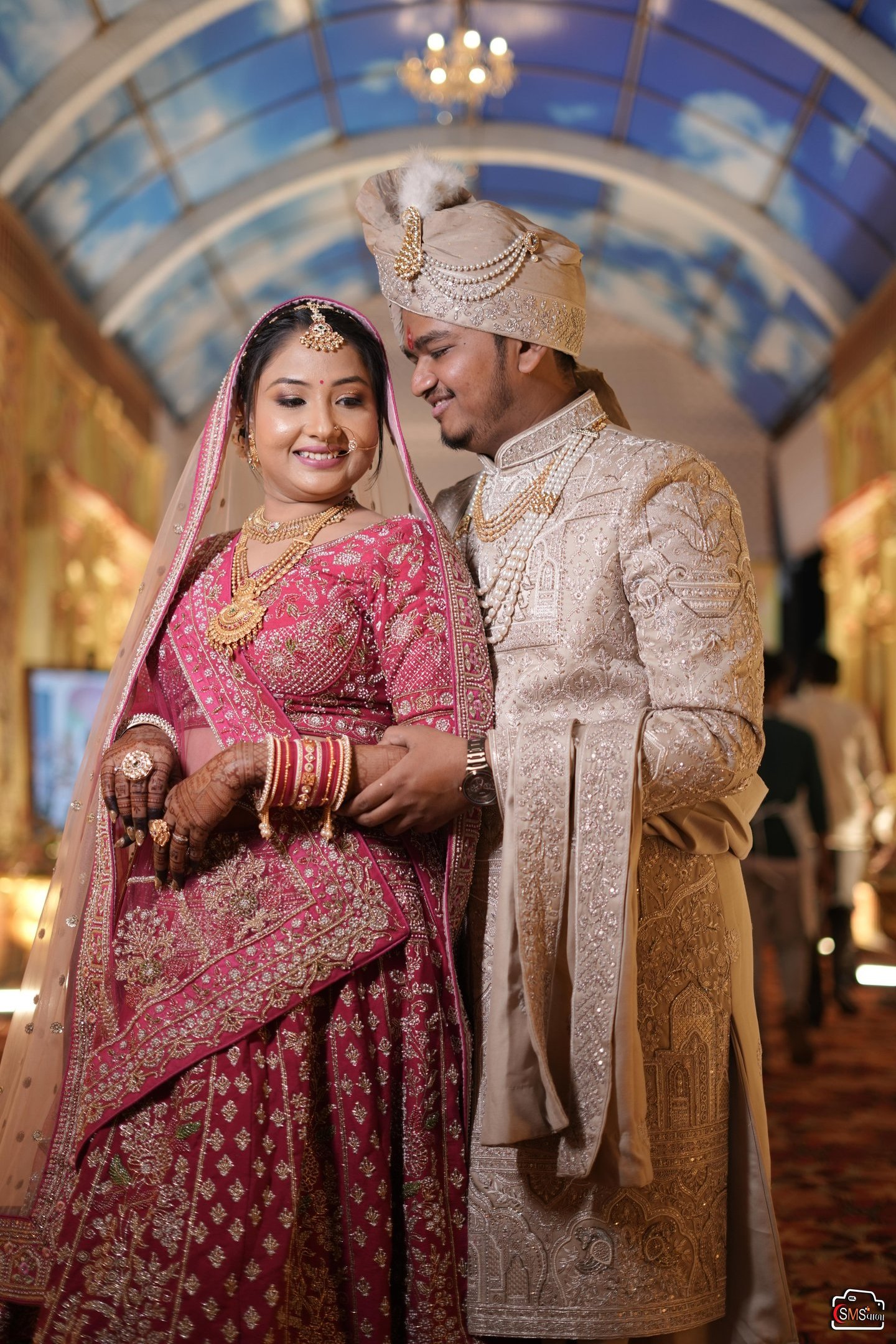 Camera-ready pre-wedding photoshoot makeup featuring natural glam finish with seamless base applicat