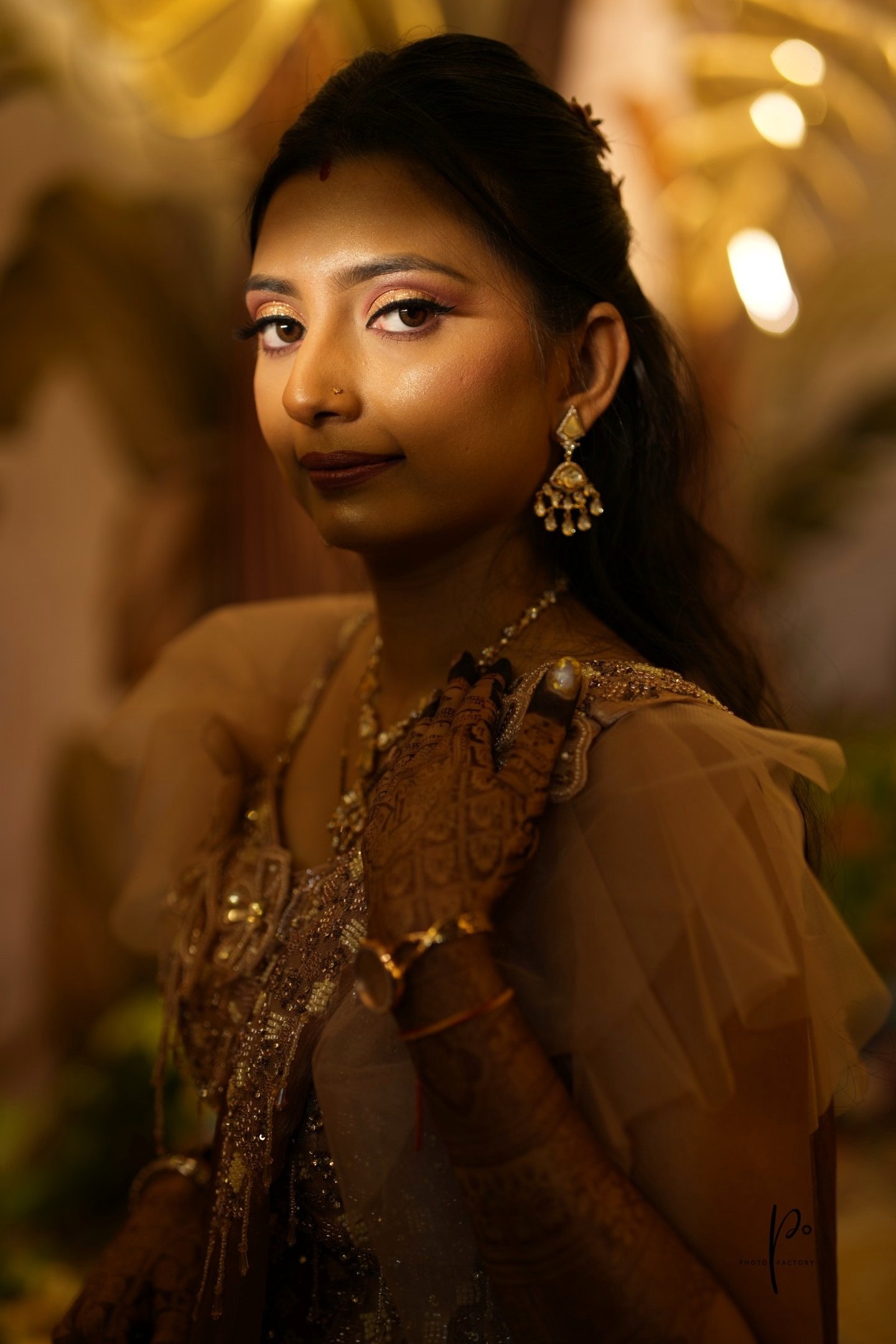 Close-up HD makeup look by top makeup artist in Vadodara - perfect bridal glow with traditional jewe