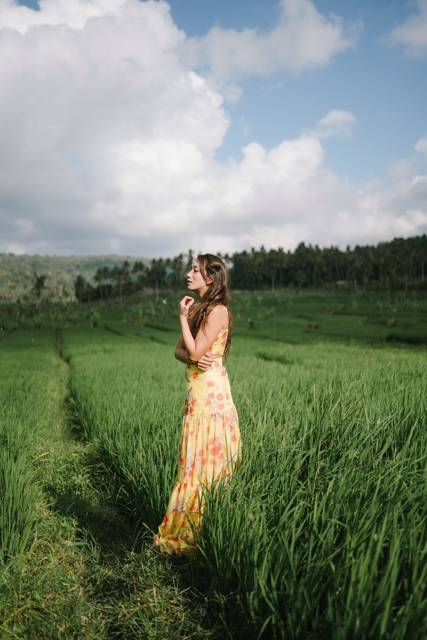 Natural portrait session with ricefield scenery in Karangasem Bali