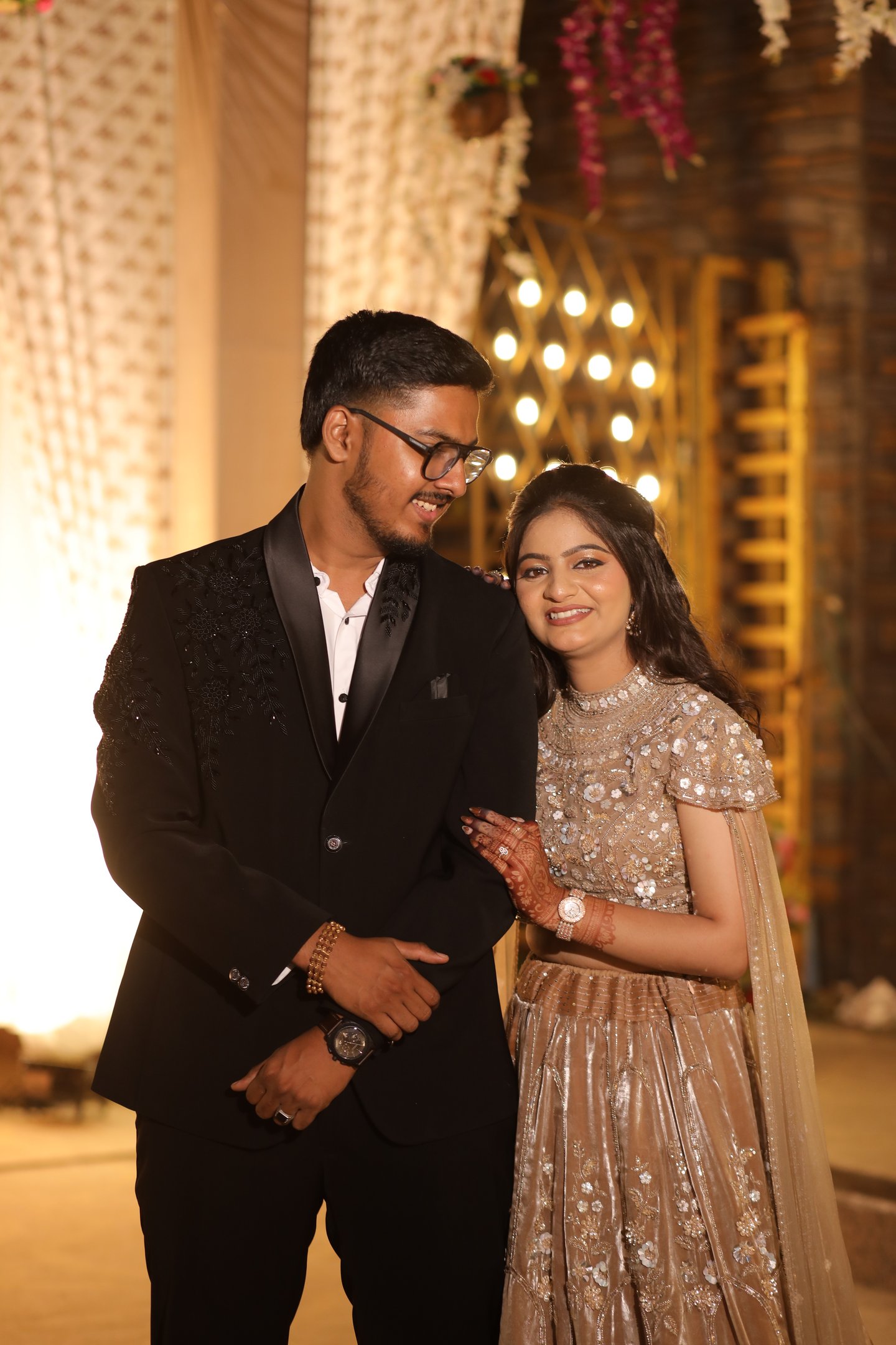 “Vadodara bride wedding makeup look by R&D Bridal Makeup, elegant bridal styling for party plot wedd