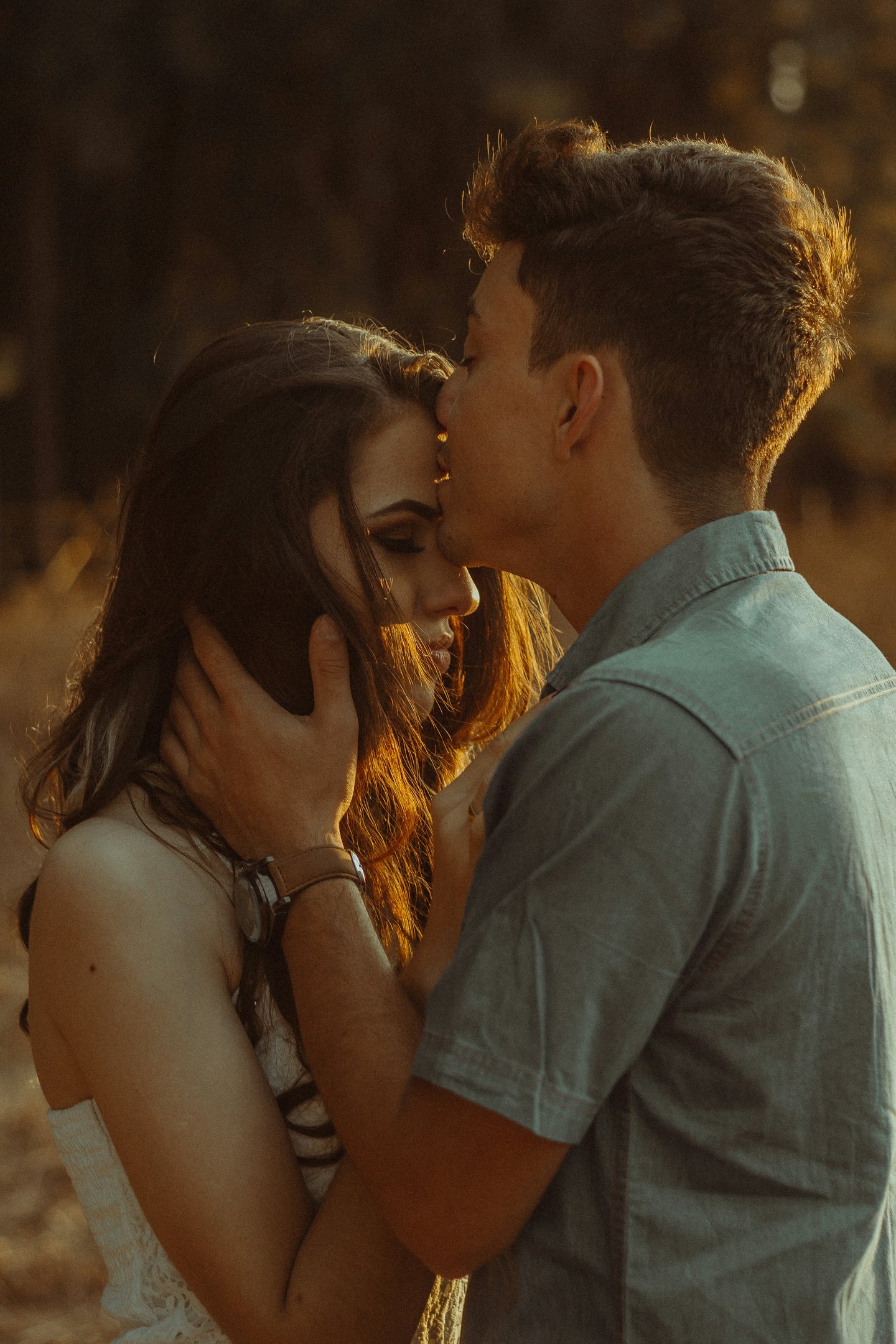 A man being very caring of his girlfriend and showing signs that he wants the relationship to work