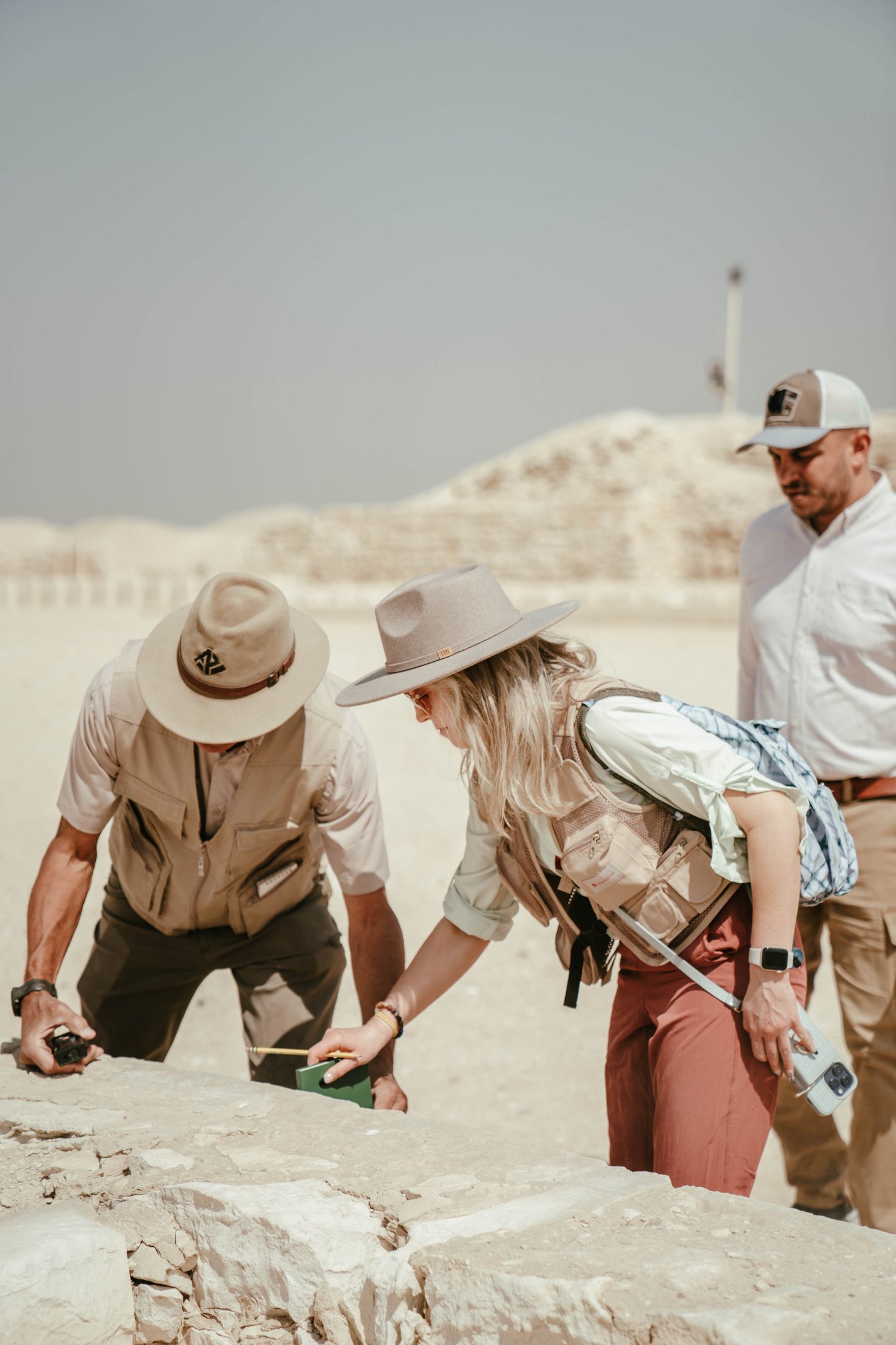 Larry measuring at Sakkara