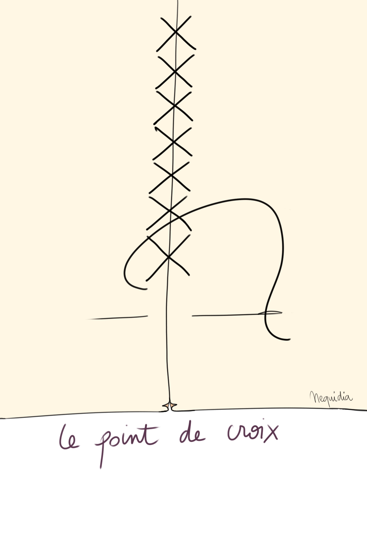 Schéma du point de croix pour réparer une peluche abîmée