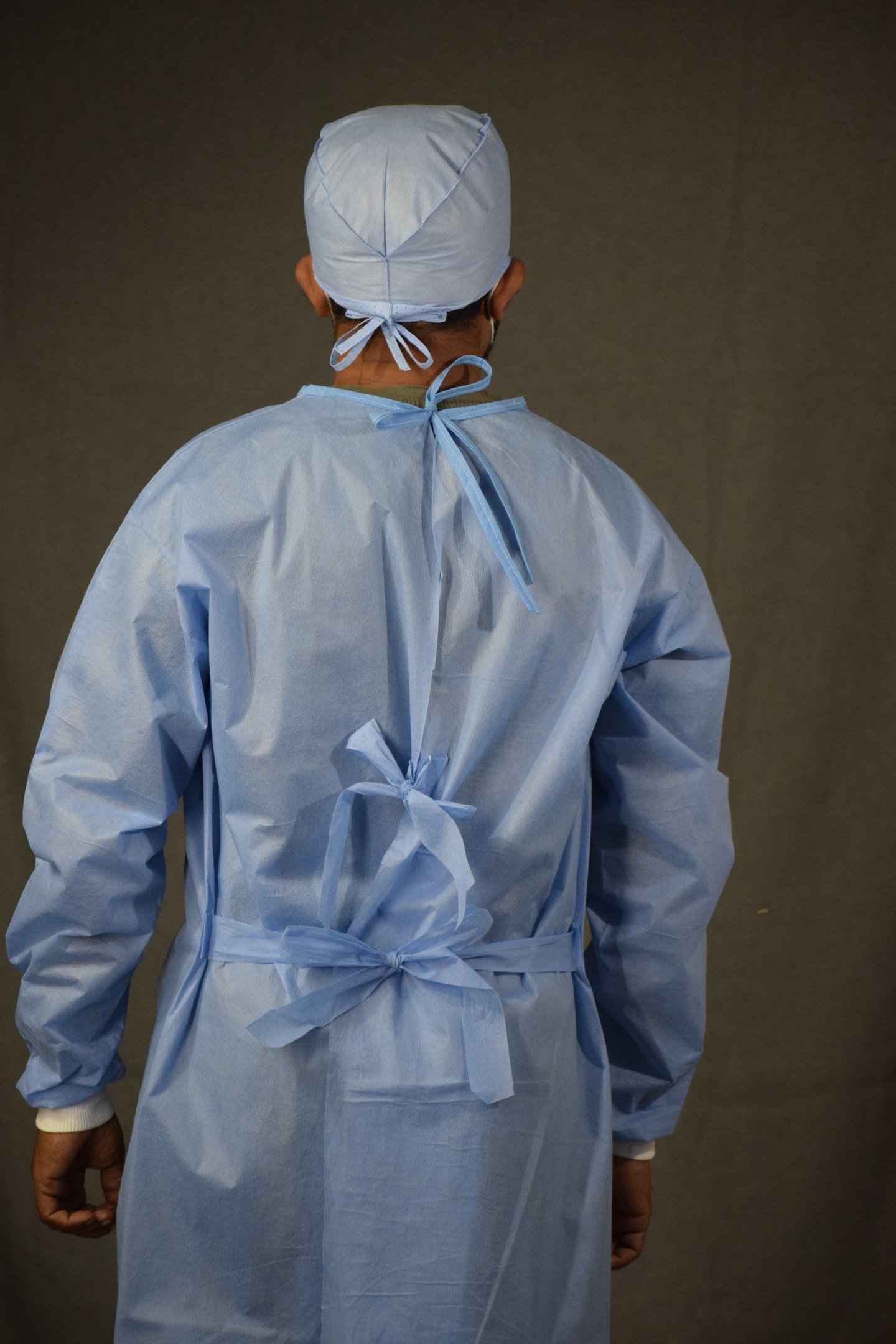SMS surgical gown with secured tag