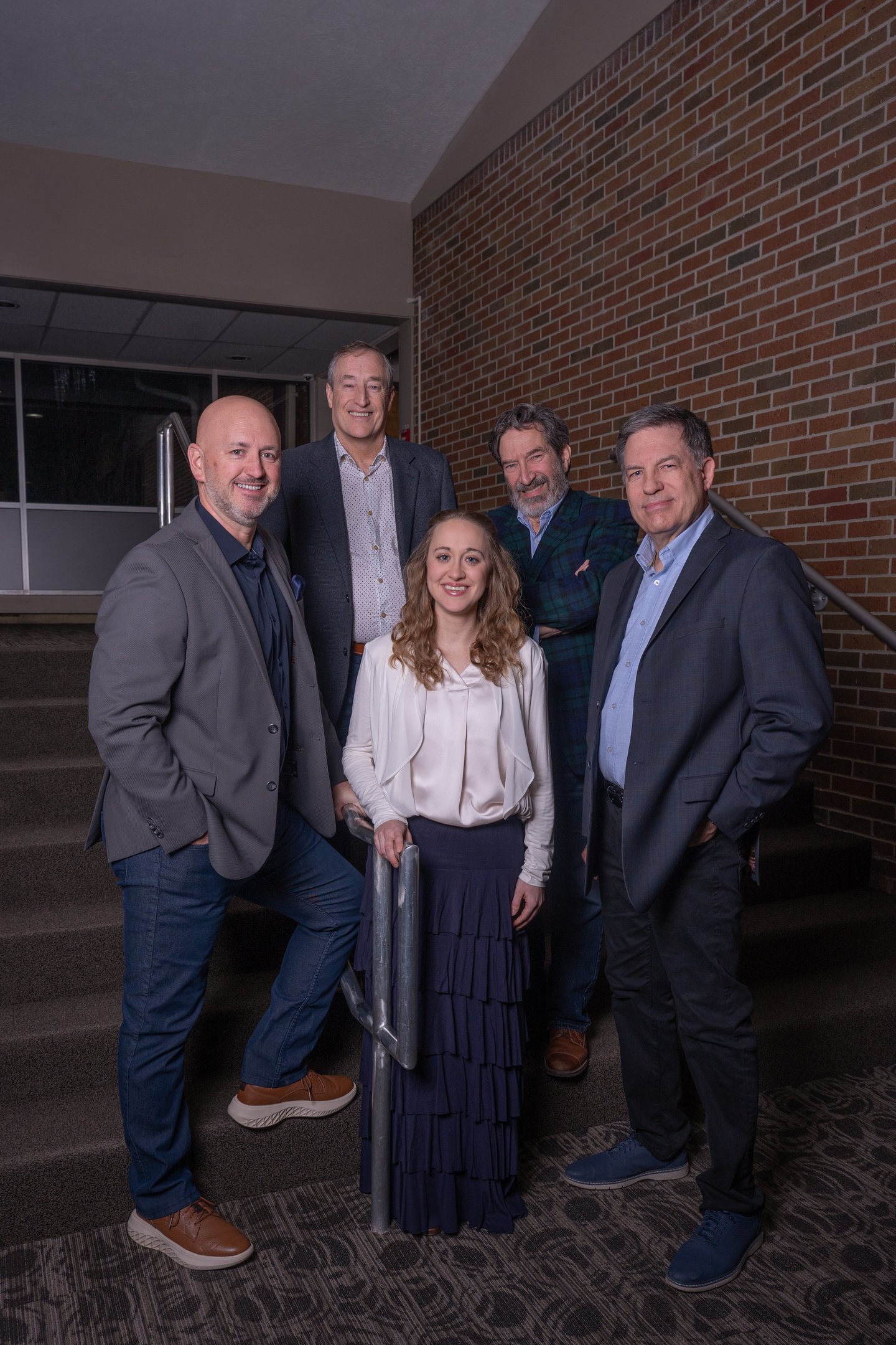 no name quartet standing on stairwell
