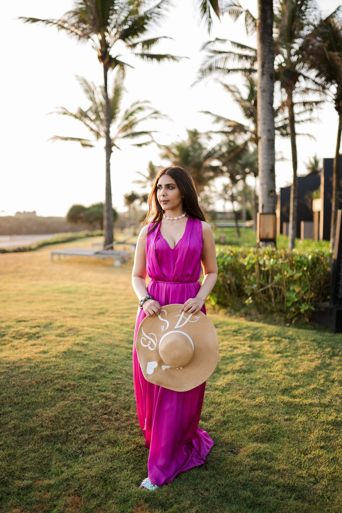 Luxury portrait standing on resort lawn at Alila Soori Tabanan Bali