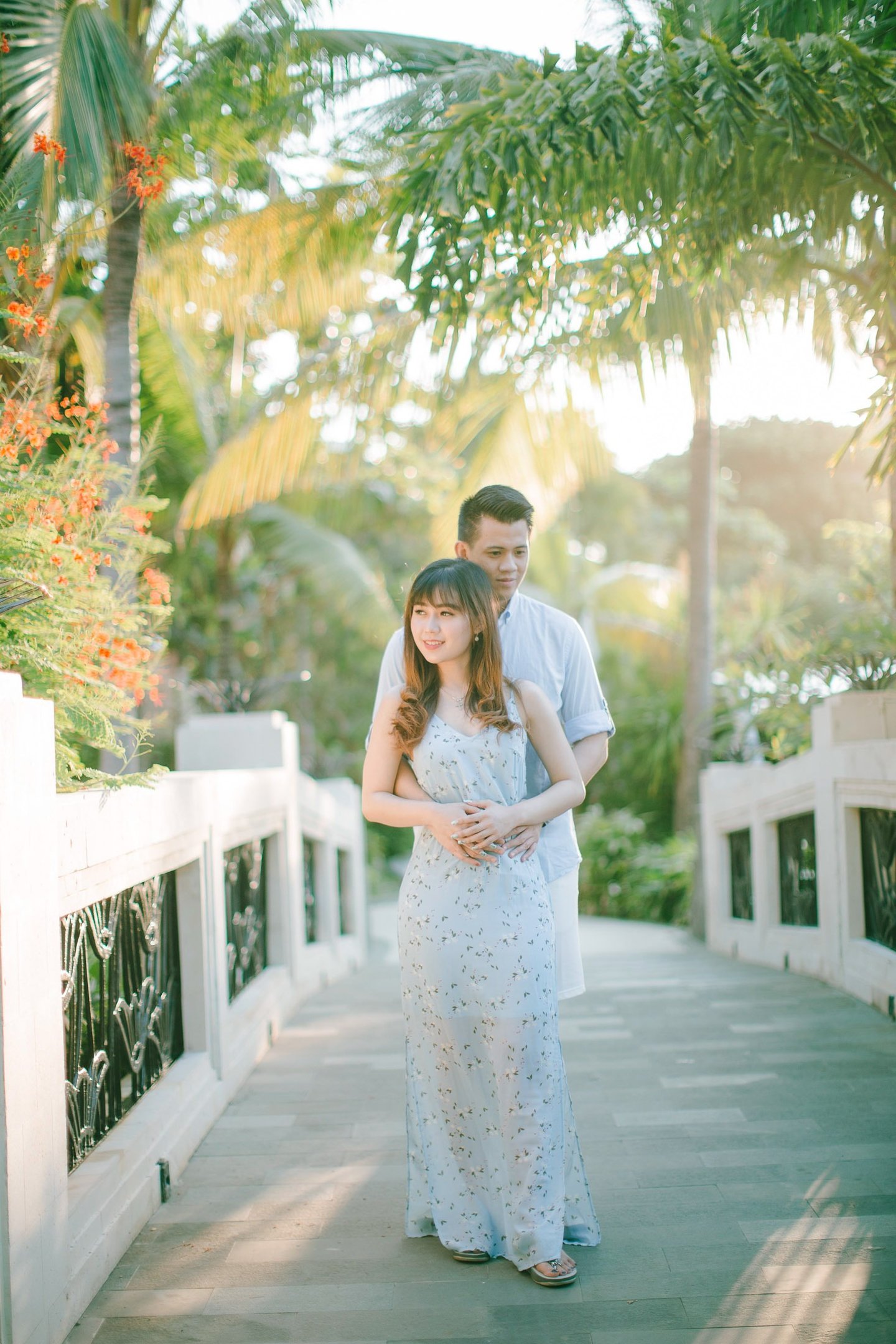 Wide bridge intimate couple session at Sofitel Bali Nusa Dua Beach Resort.