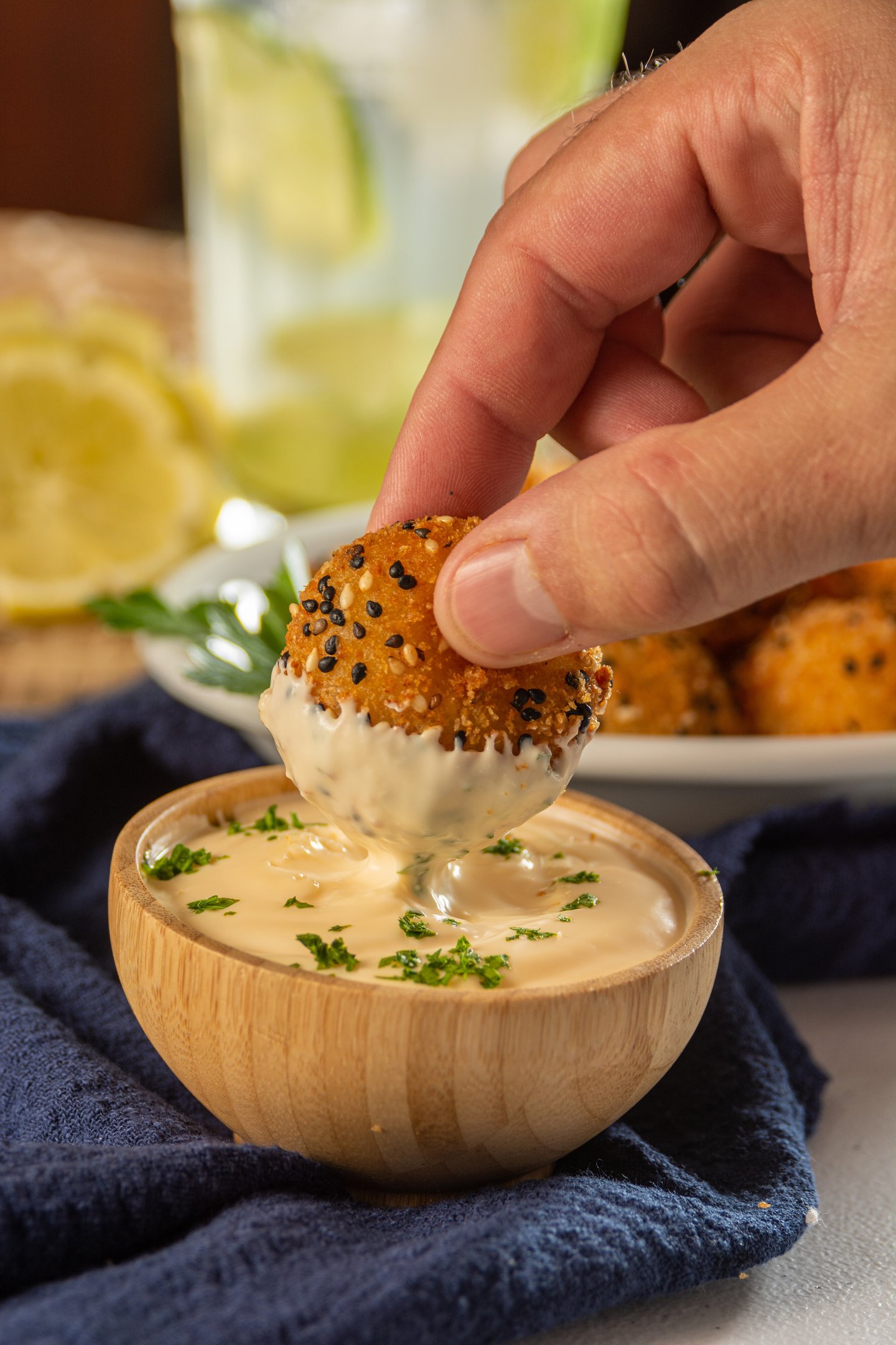 Bolinho de camarão com cream cheese Camarão do Sol