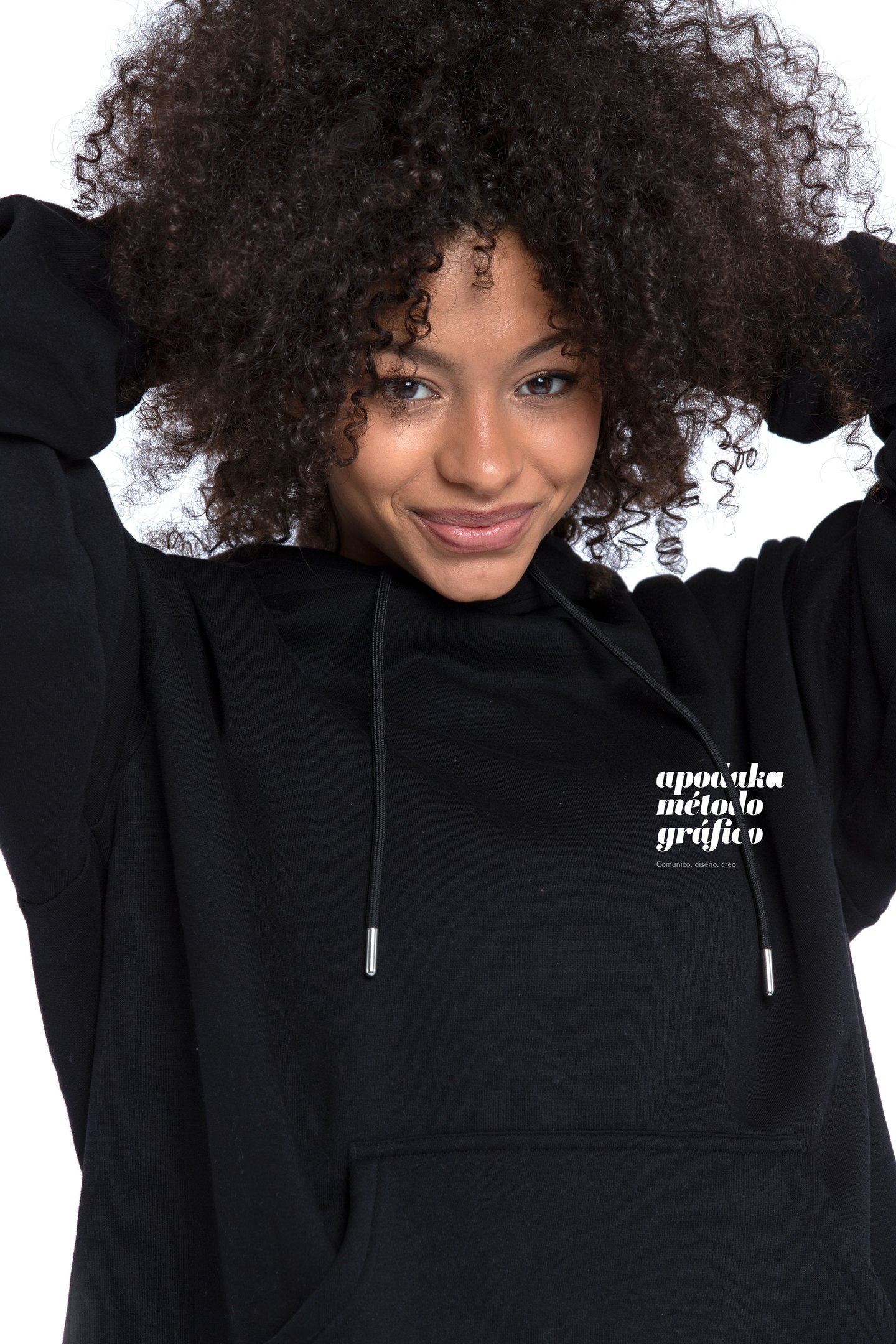 Sudadera negra con logotipo apodaka método gráfico, diseño de logotipo en Las Palmas