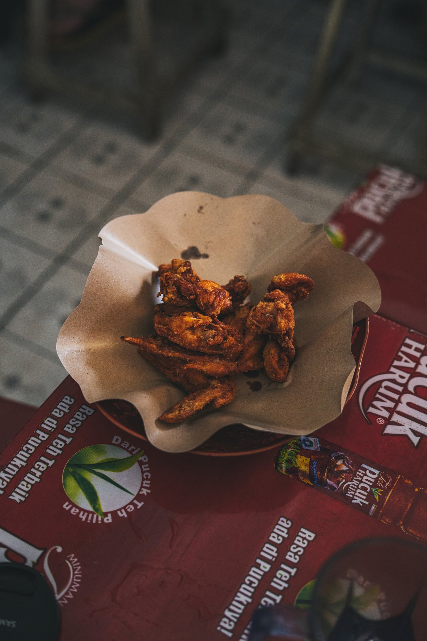 fried chicken wings at Nasi Kari Apek Loso Batam