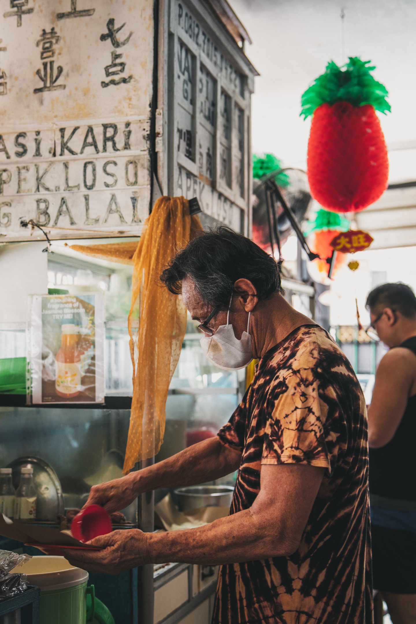 Apek Loso or the owner at Nasi Kari Apek Loso Batam