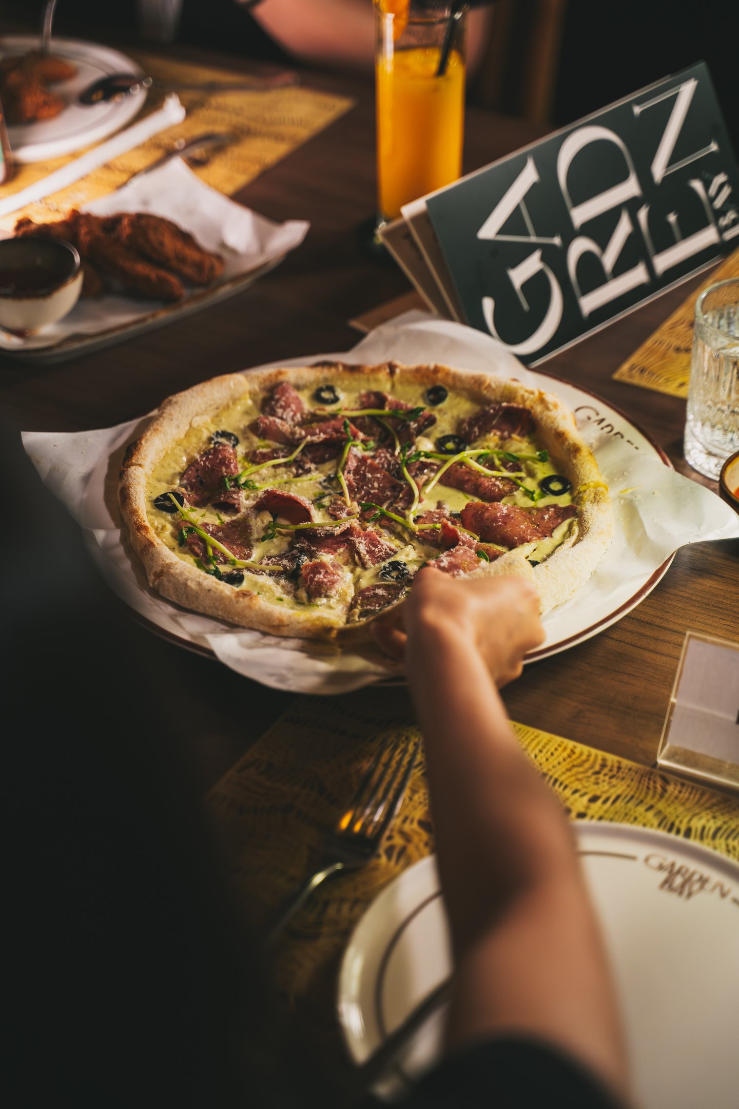 Pastrami Pesto Pizza at Garden Bay Batam