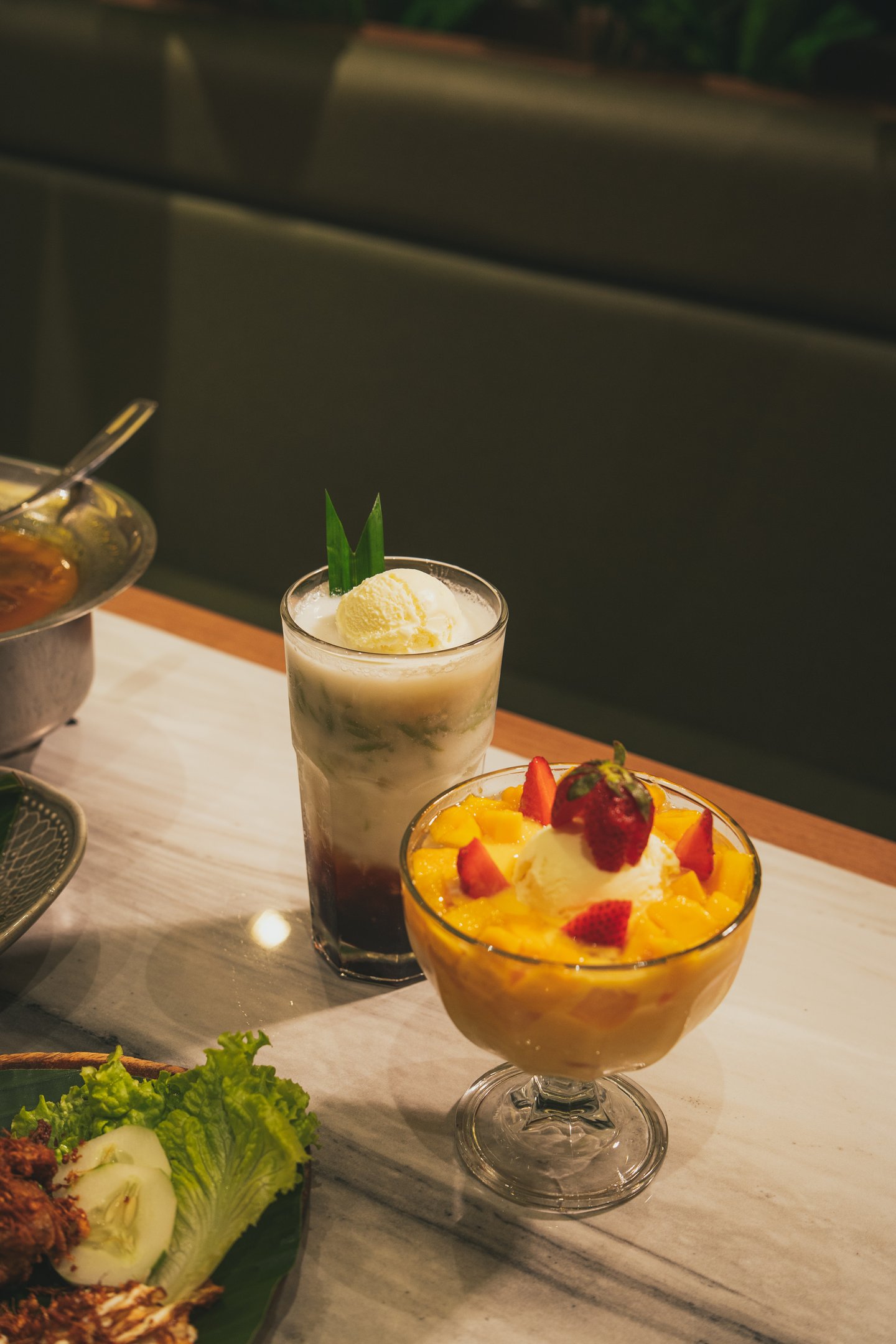 es cendol durian float and es lancang kuning at Malaya Cafe Batam