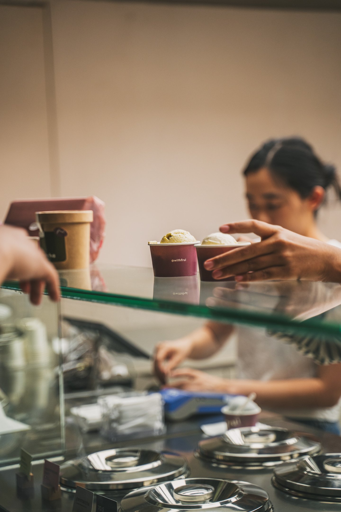 a small bowl of gelato being served at Frui Batam