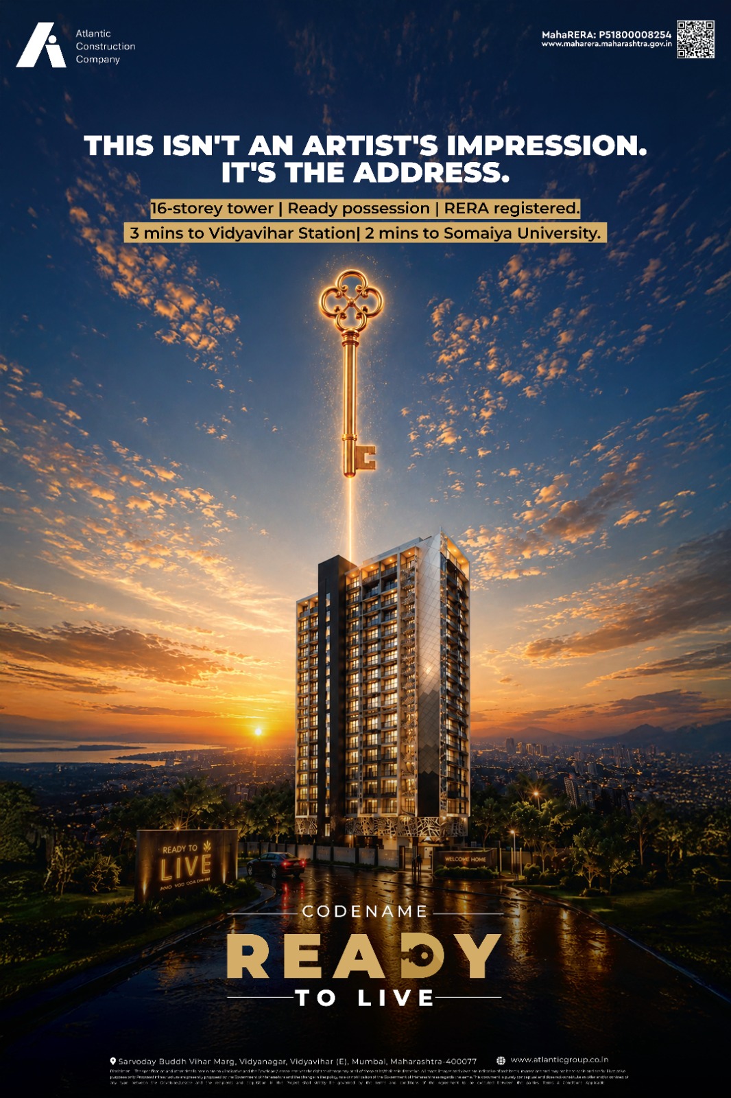 Codename Ready to Live — 16-storey RERA-registered ready possession tower at Vidyavihar East Mumbai