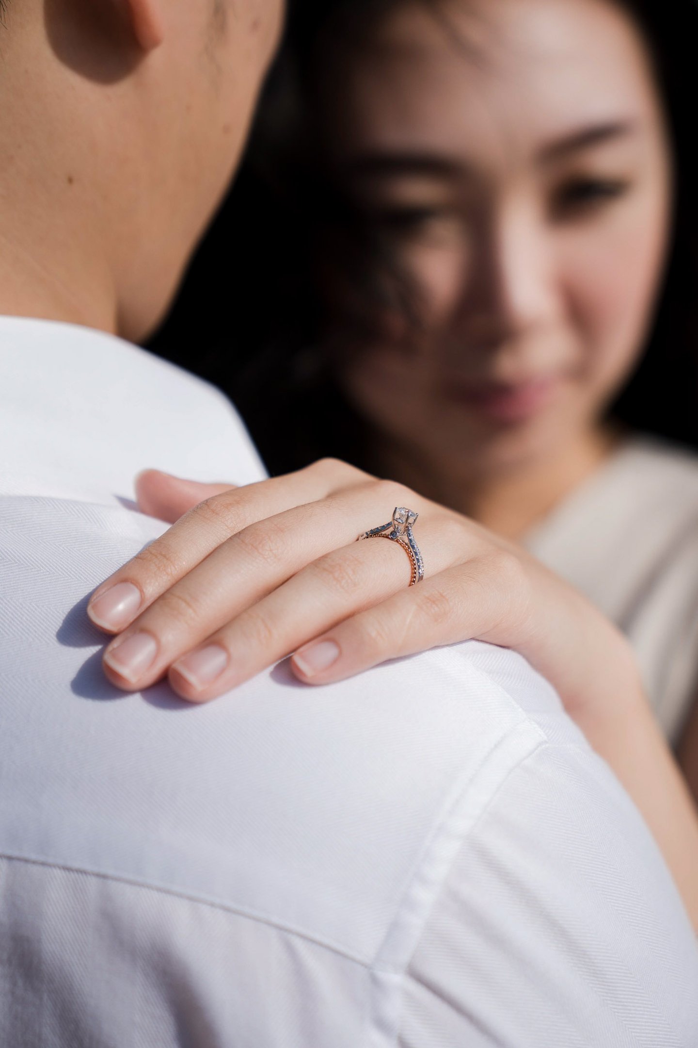 Engagement ring detail during intimate proposal session at Sofitel Nusa Dua Bali