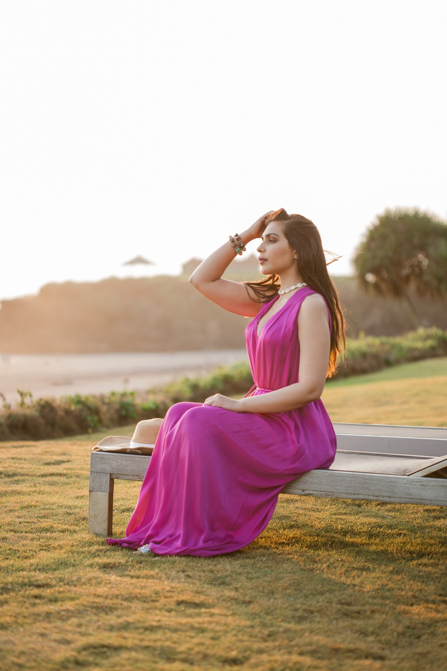 Luxury portrait sitting during sunset at Alila Soori Tabanan Bali