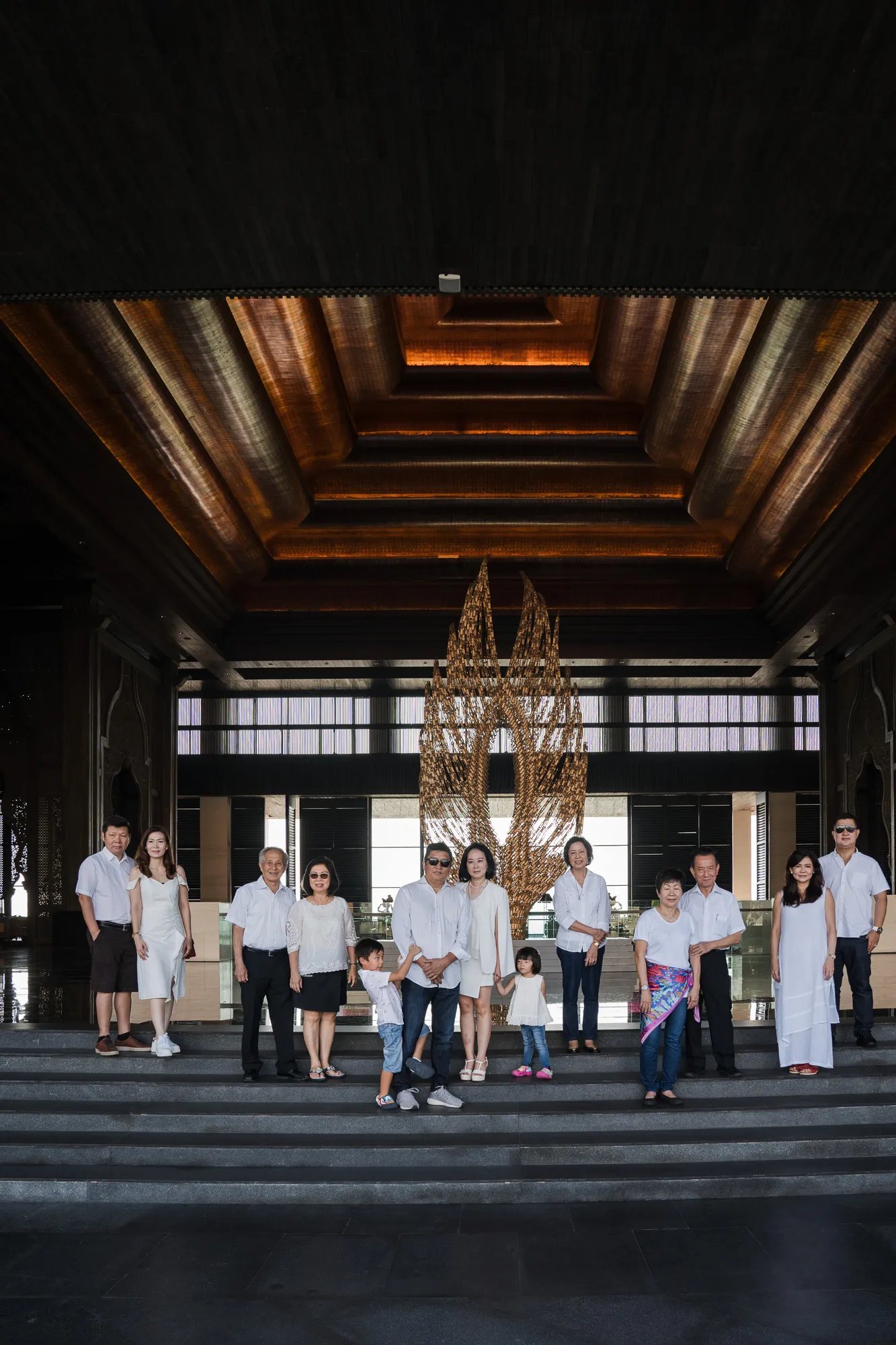 Multi-generation family portrait inside The Grand Lobby at The Apurva Kempinski Bali, Nusa Dua